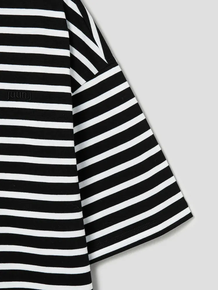 JuunJ Skin Stripe Collar T-shirt