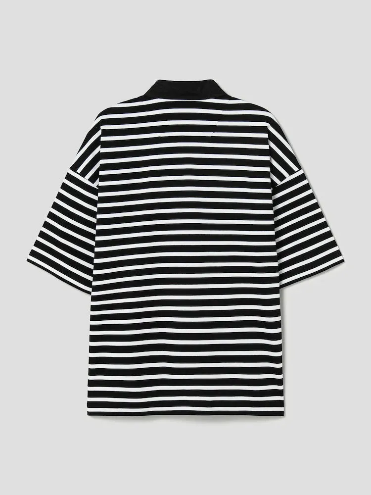 JuunJ Skin Stripe Collar T-shirt