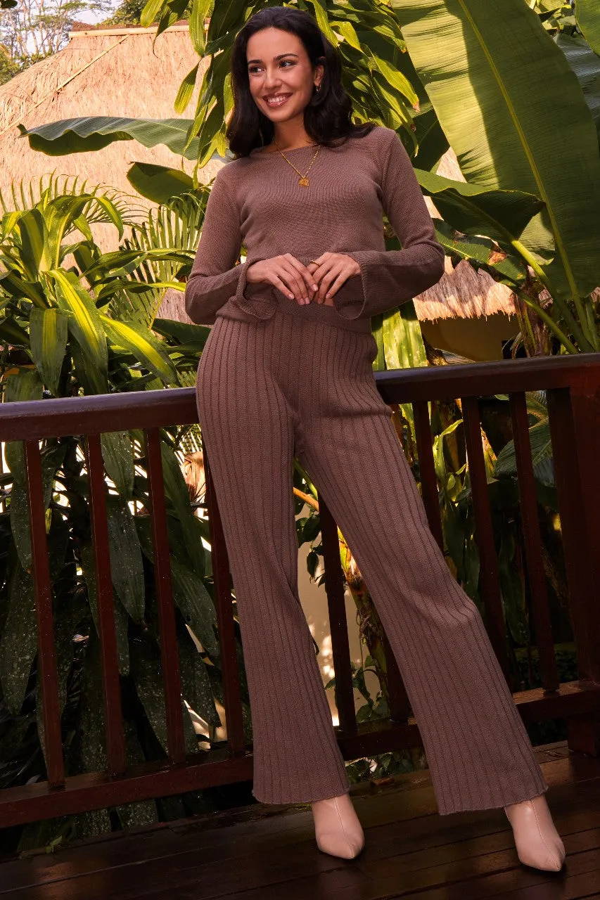 Kaira Knit Crop Top Mocha