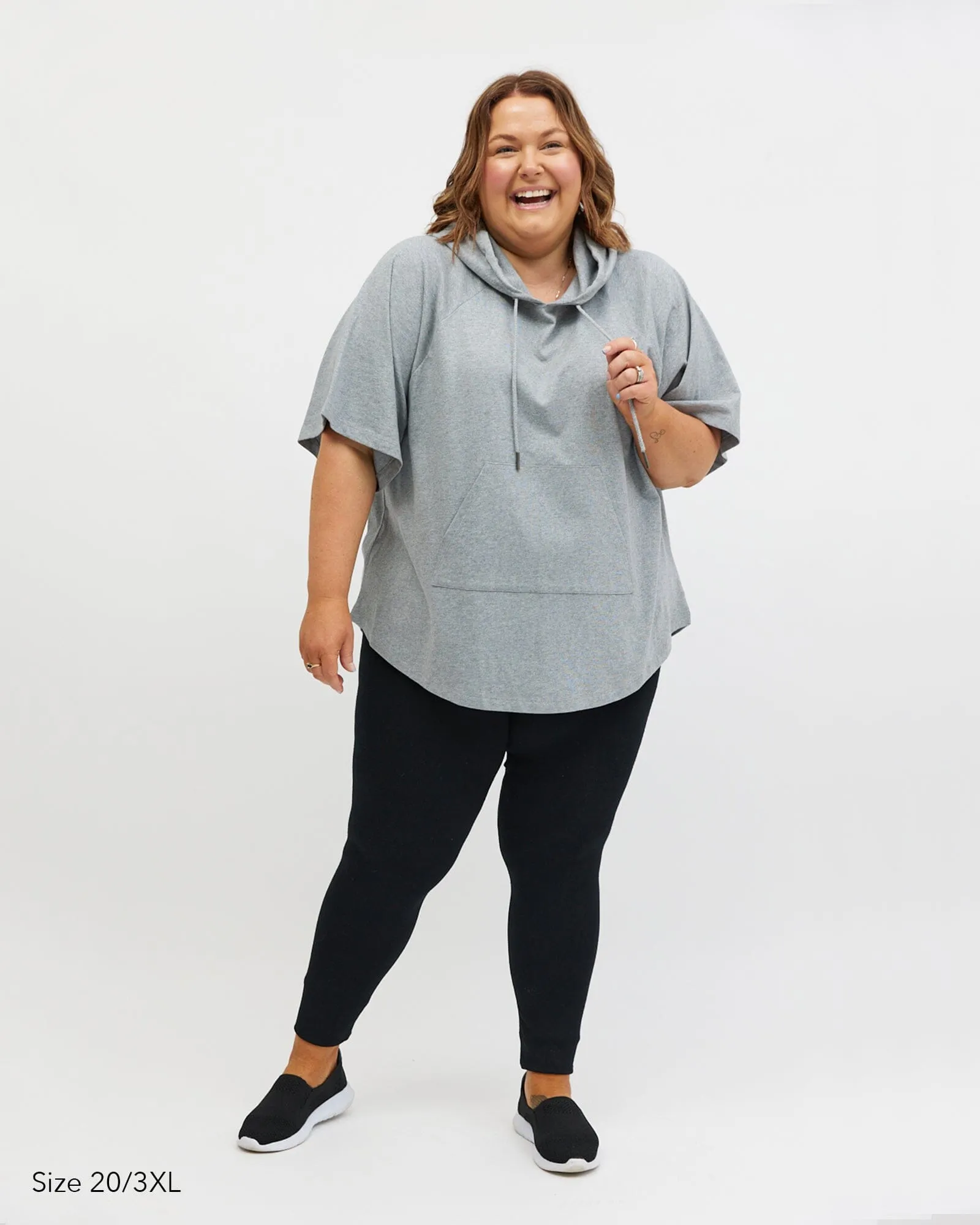 Kallie Hoodie Tee - Grey Marle