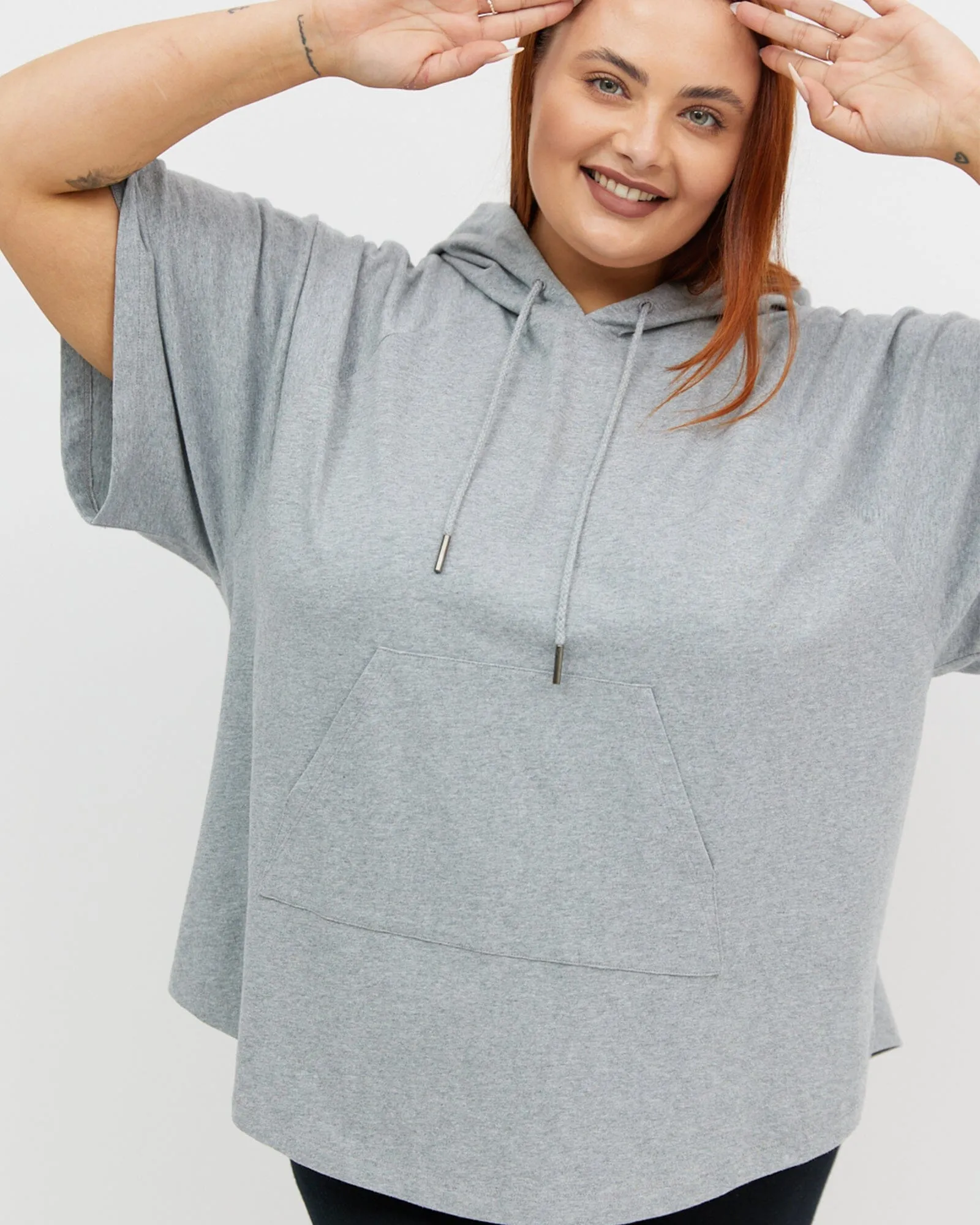 Kallie Hoodie Tee - Grey Marle
