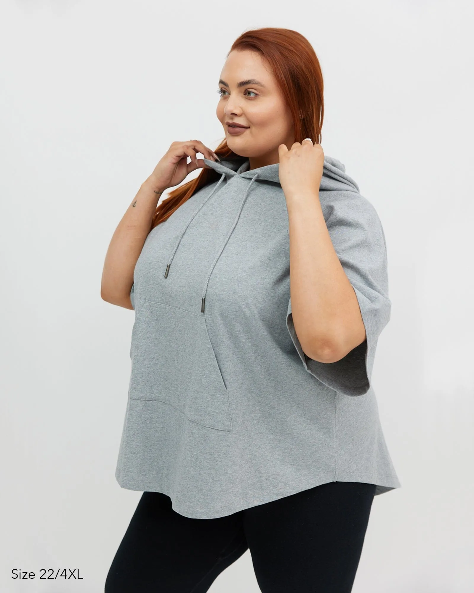 Kallie Hoodie Tee - Grey Marle