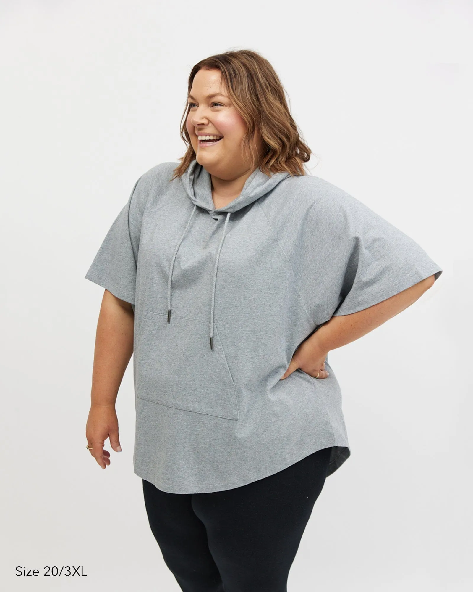 Kallie Hoodie Tee - Grey Marle
