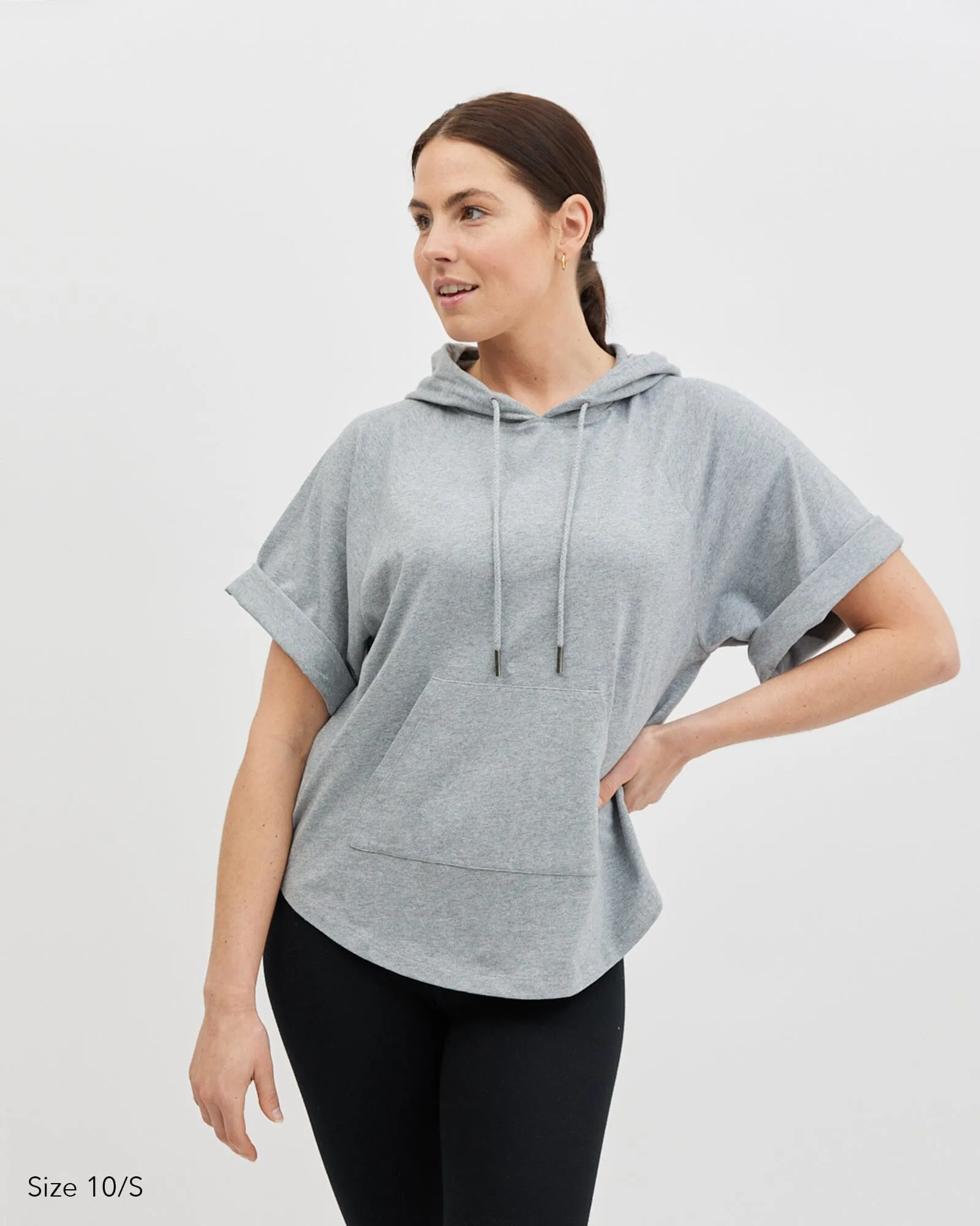 Kallie Hoodie Tee - Grey Marle