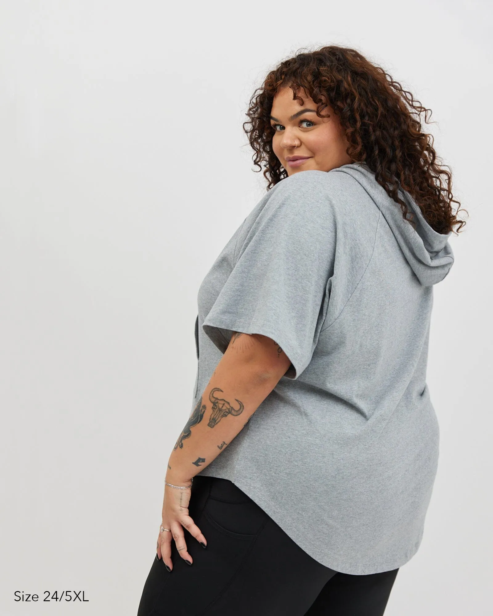 Kallie Hoodie Tee - Grey Marle