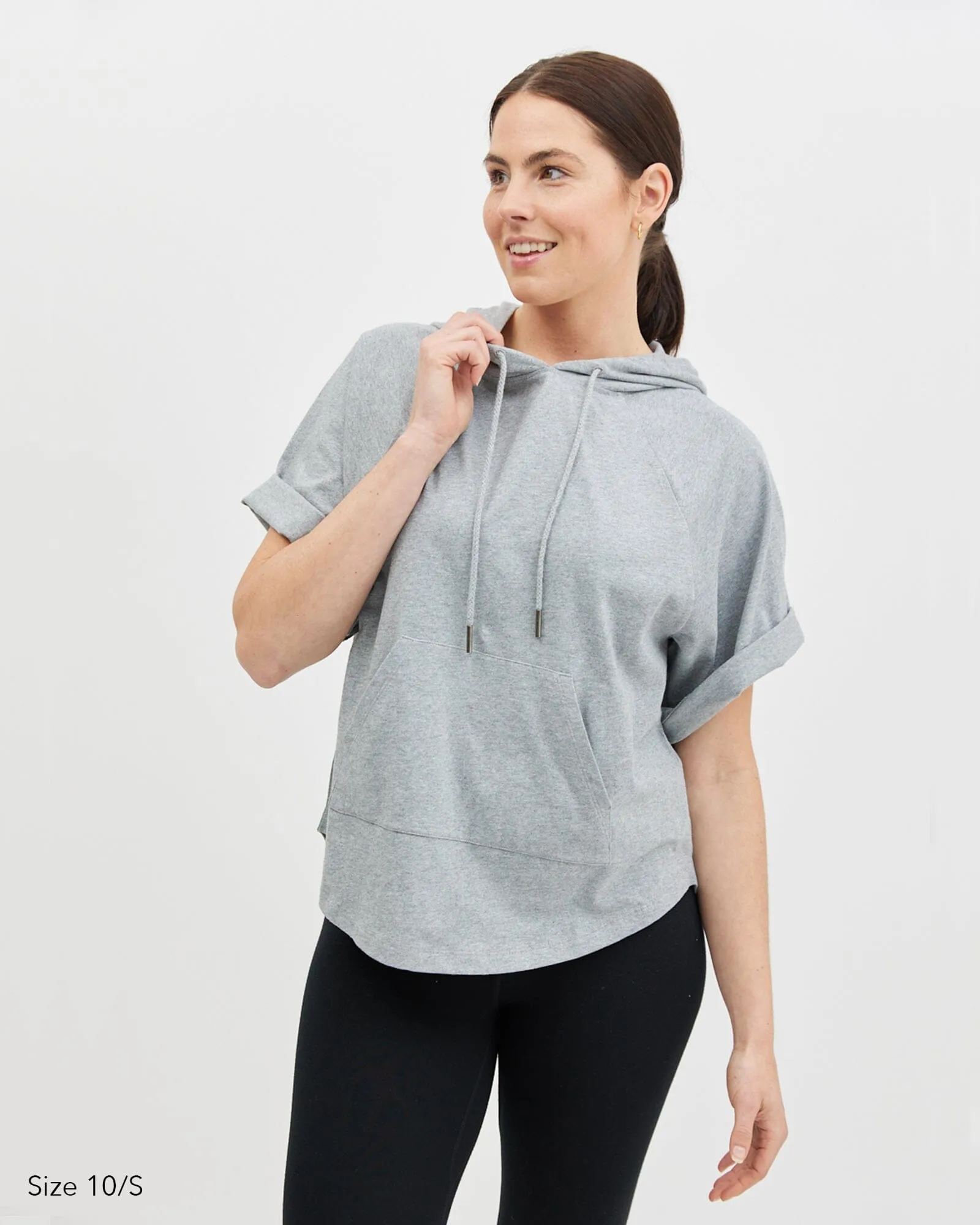 Kallie Hoodie Tee - Grey Marle