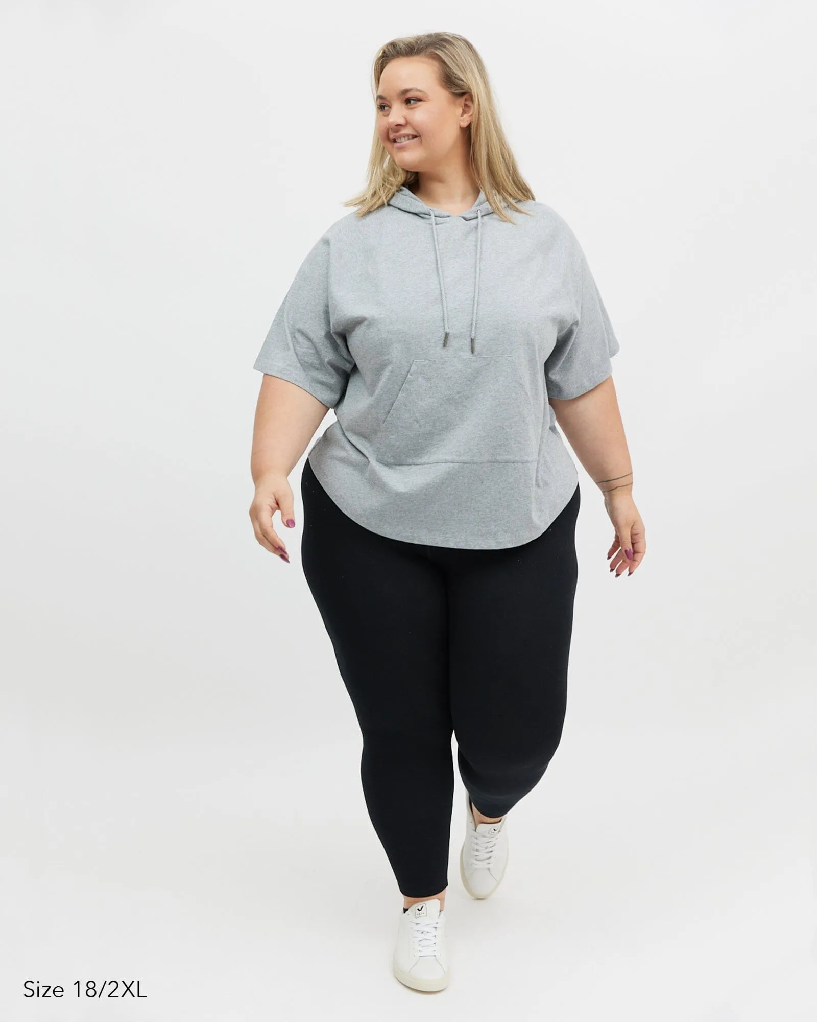 Kallie Hoodie Tee - Grey Marle