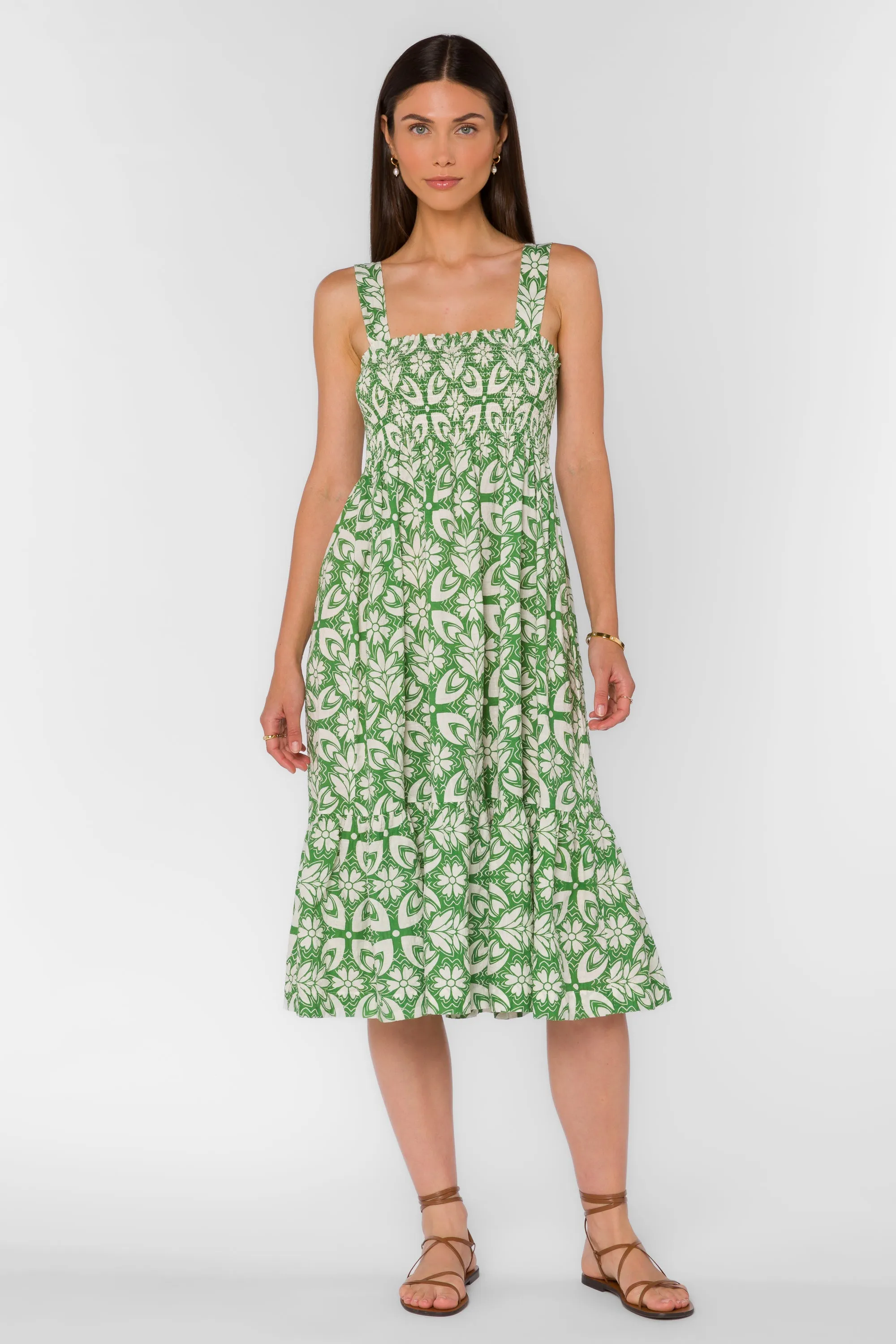 Kehlani Green Geo Dress