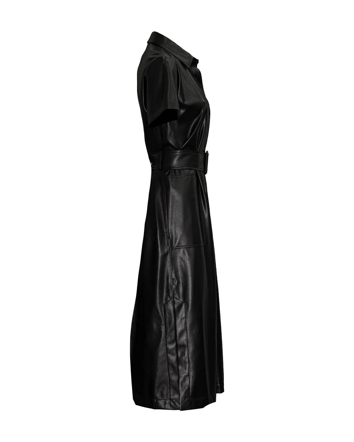 Keleni Pleather Shirt Dress