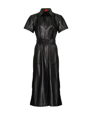Keleni Pleather Shirt Dress