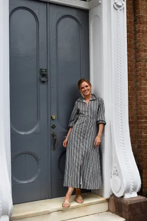 Kelly Maxi Dress Black and White Stripe