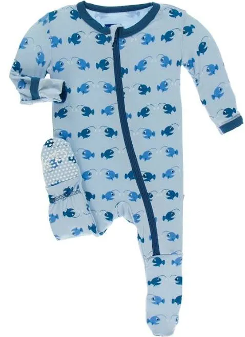 Kickee Pants Long Sleeve Pond Angler Fish Pajama Set