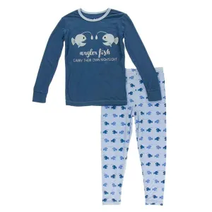 Kickee Pants Long Sleeve Pond Angler Fish Pajama Set