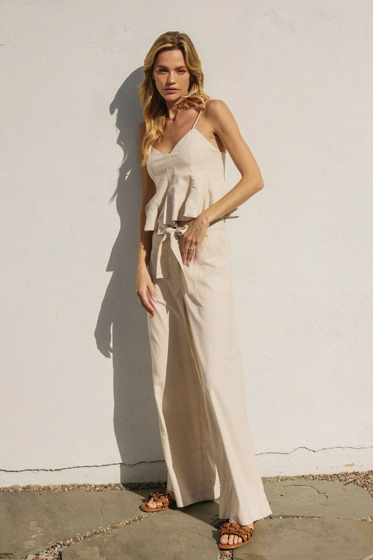 Kimmy Wide Leg Belted Pants