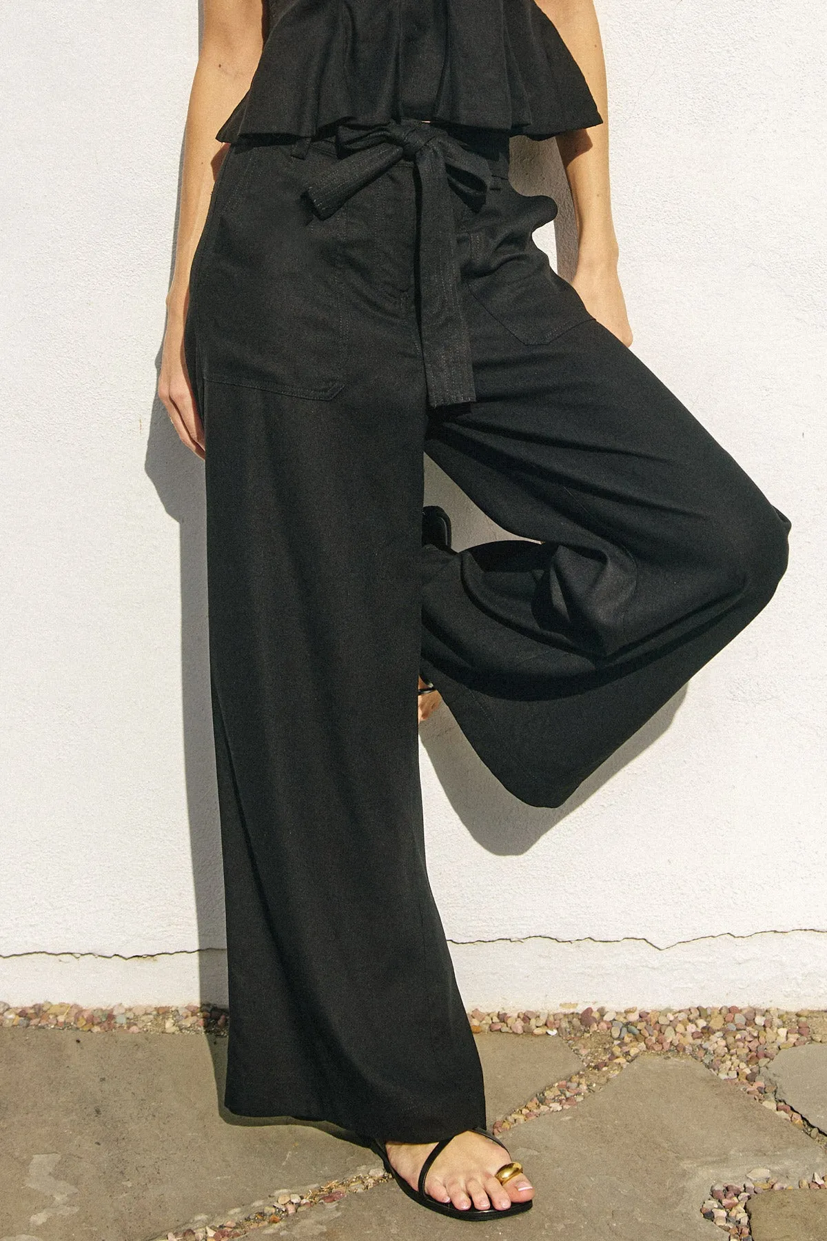 Kimmy Wide Leg Belted Pants
