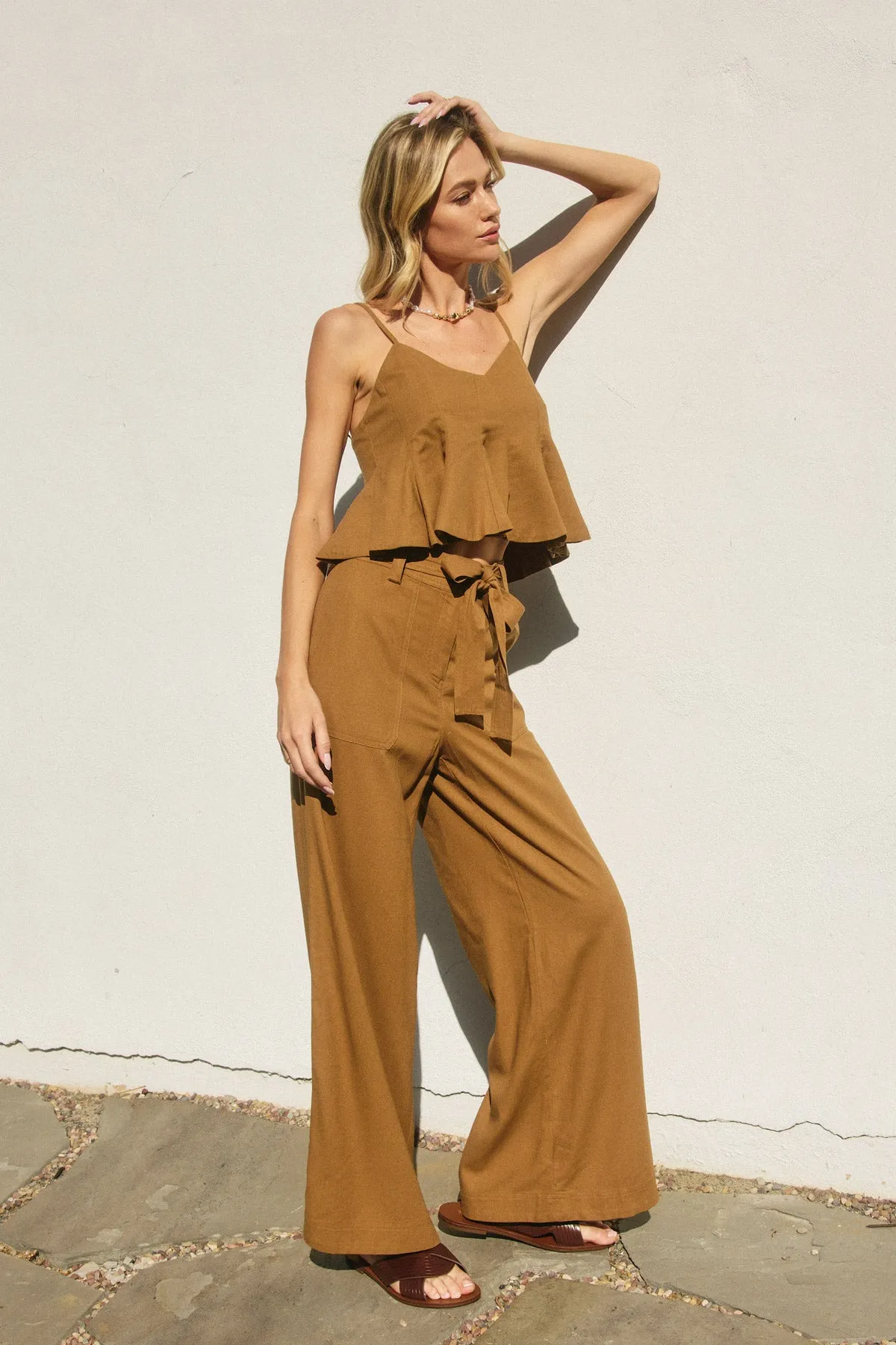 Kimmy Wide Leg Belted Pants