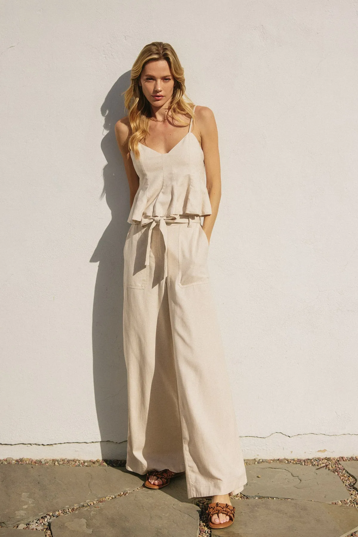 Kimmy Wide Leg Belted Pants