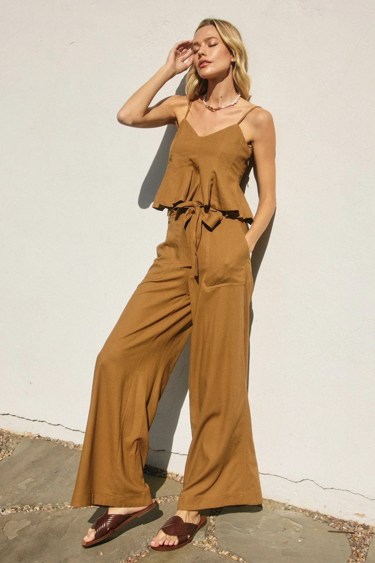 Kimmy Wide Leg Belted Pants
