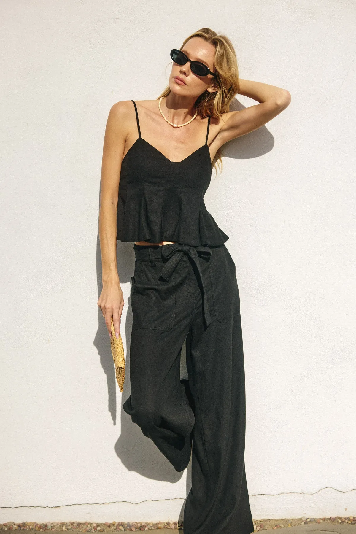 Kimmy Wide Leg Belted Pants