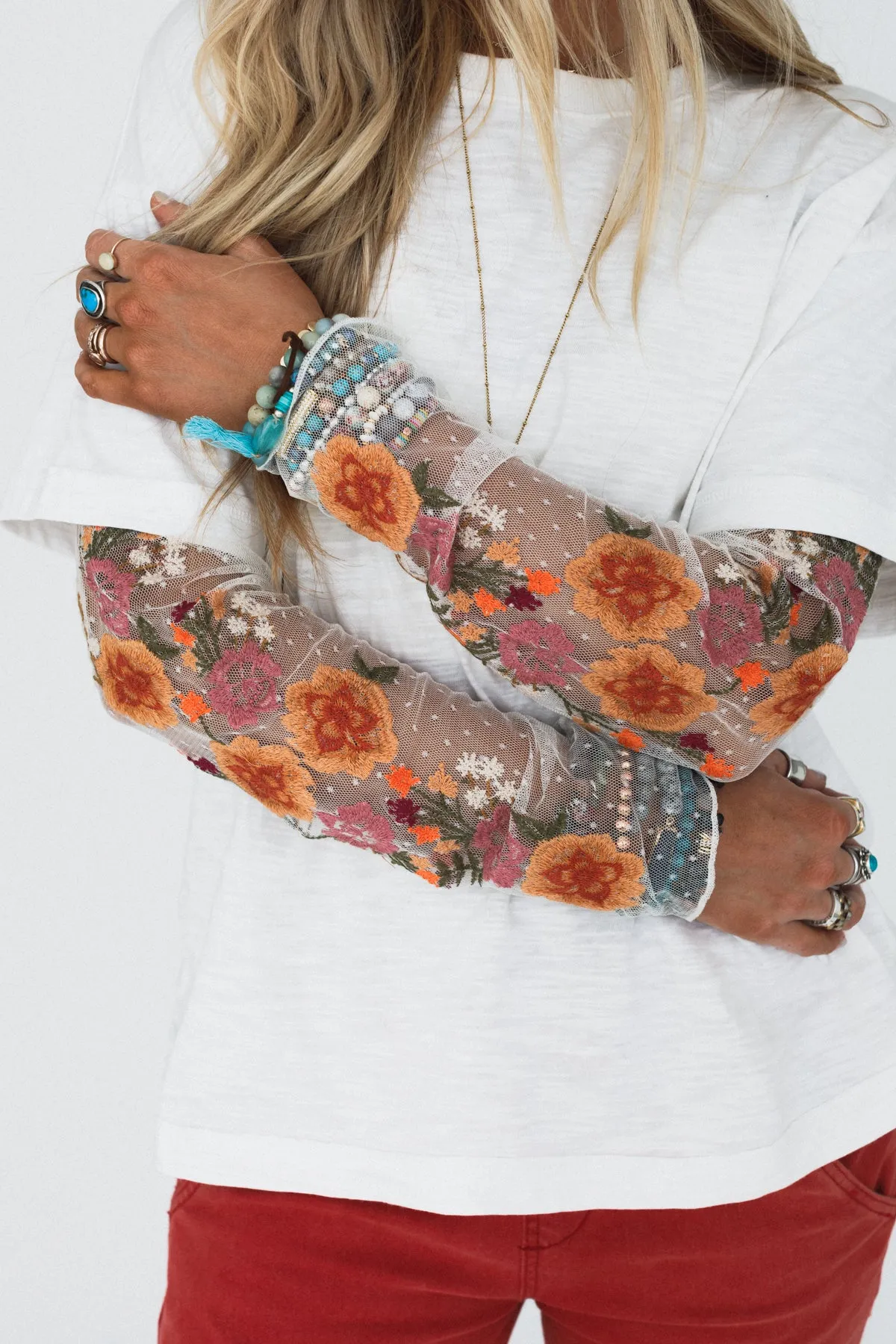 Kindred Floral Embroidered Top - Off White