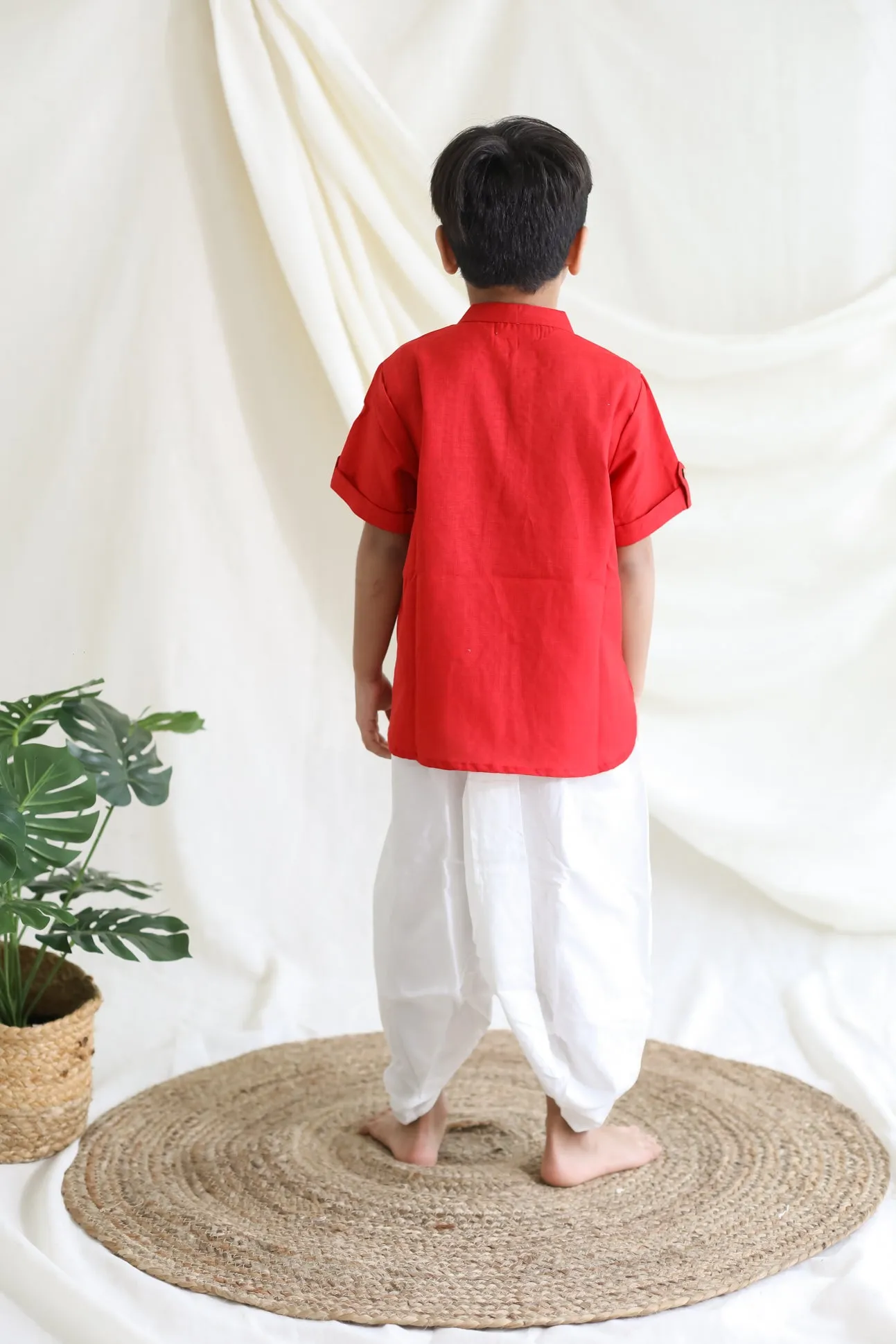 Klingaru Short Kurta - Bright Red