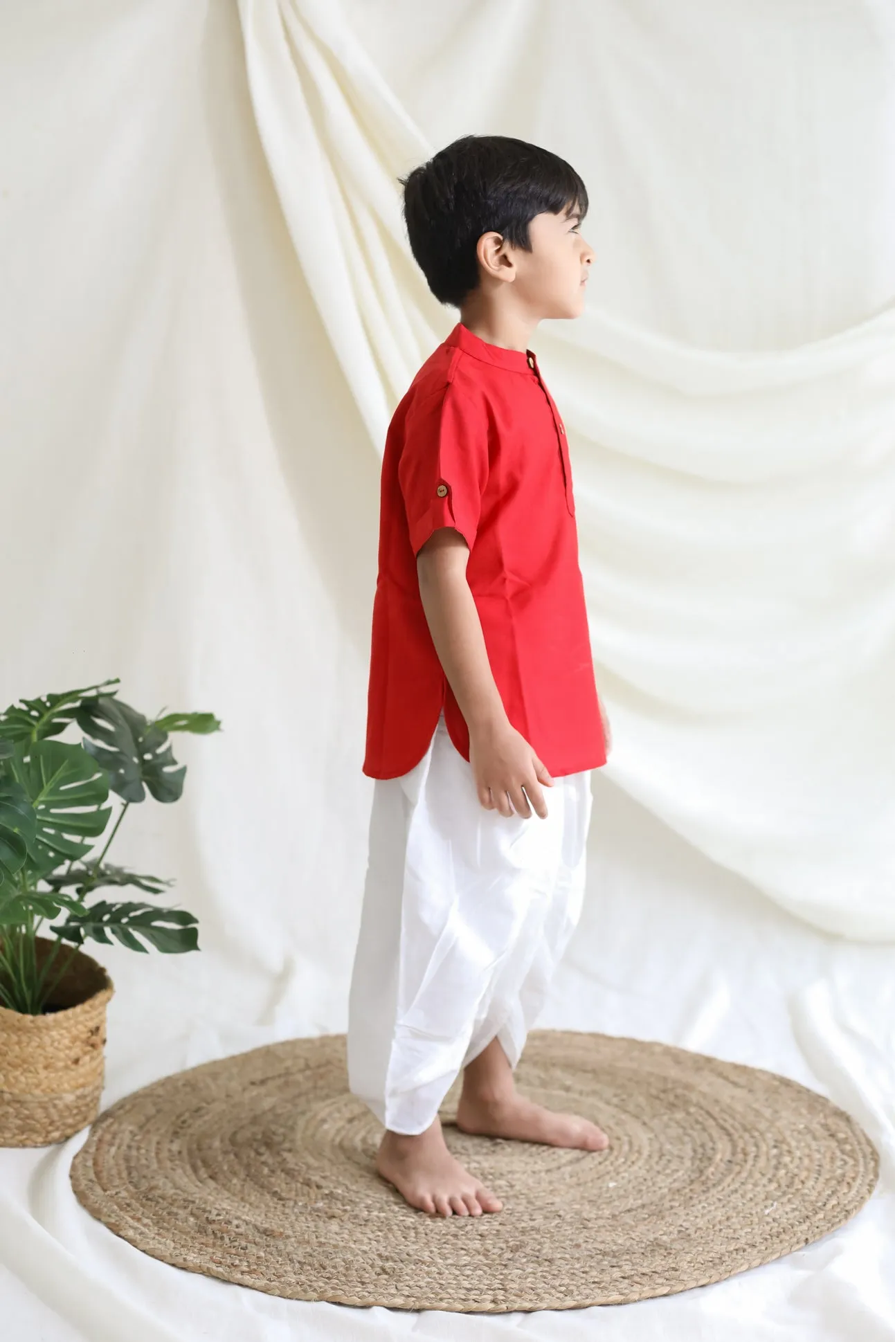Klingaru Short Kurta - Bright Red