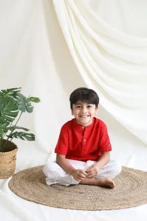 Klingaru Short Kurta - Bright Red