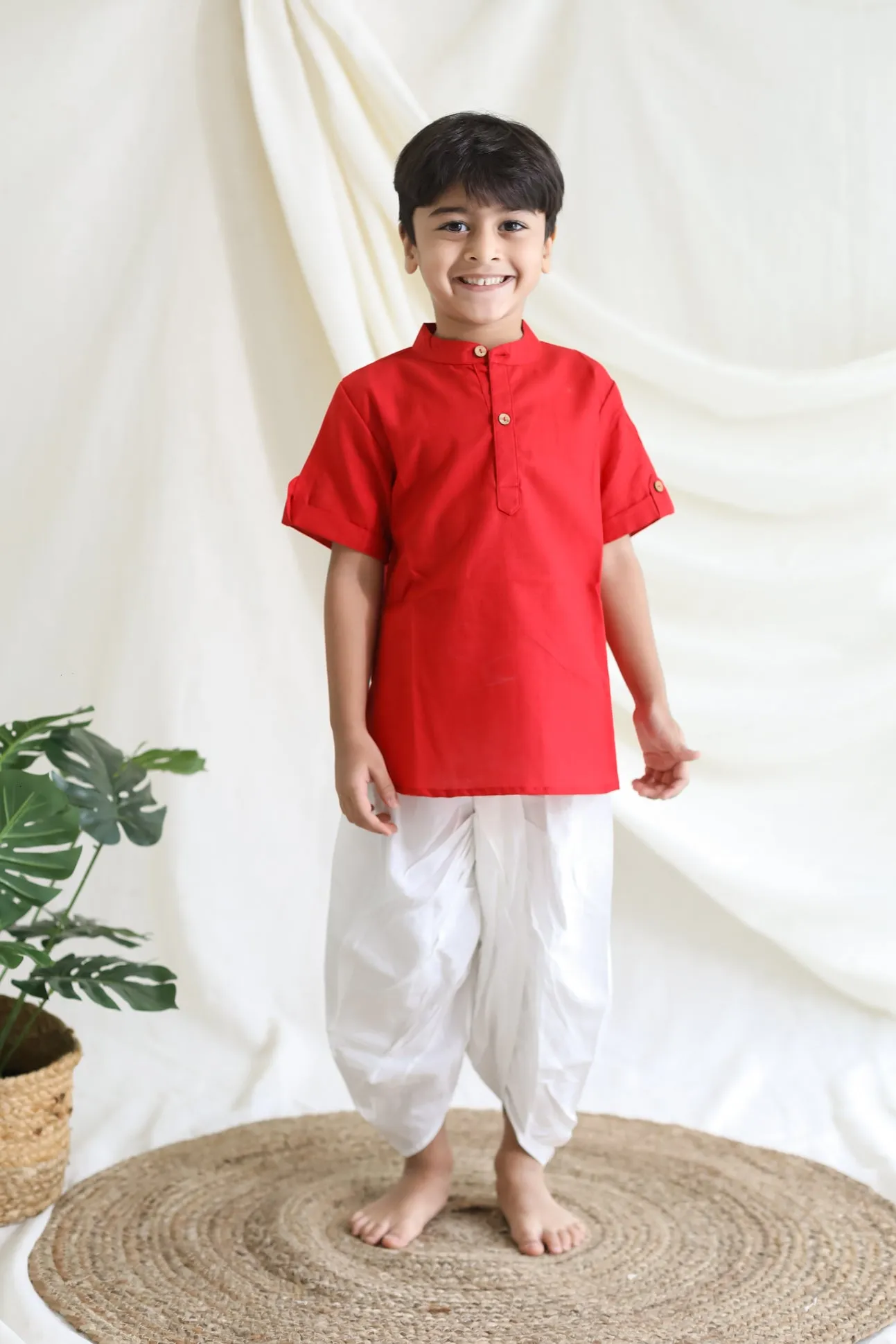 Klingaru Short Kurta - Bright Red