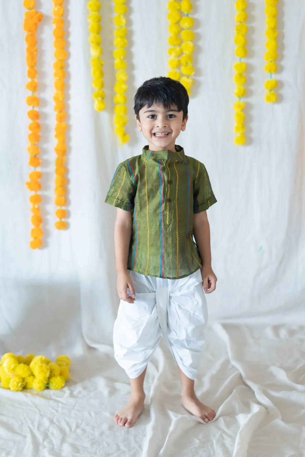 Klingaru Short Kurta - Henna Green