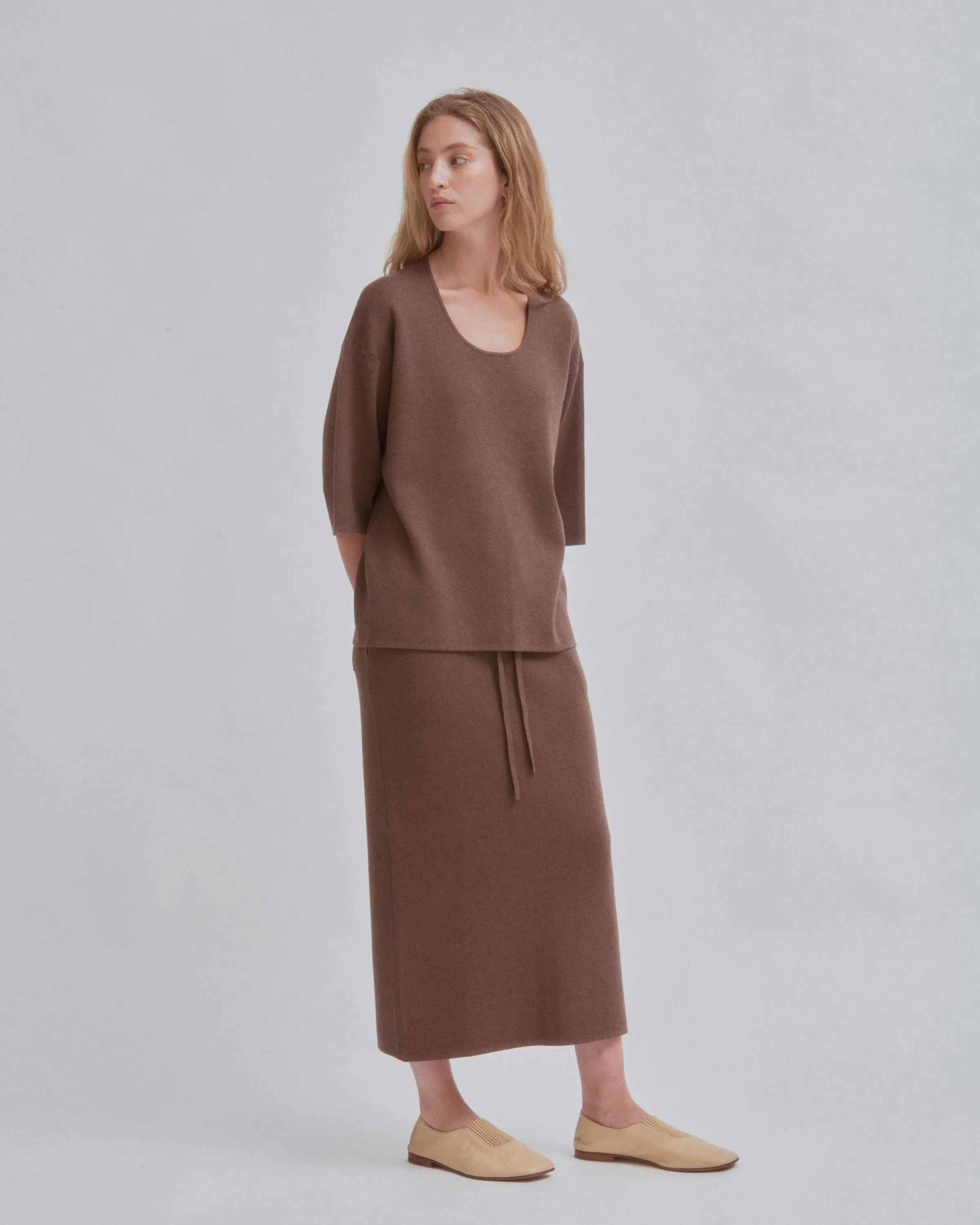 Knit Skirt in Wood