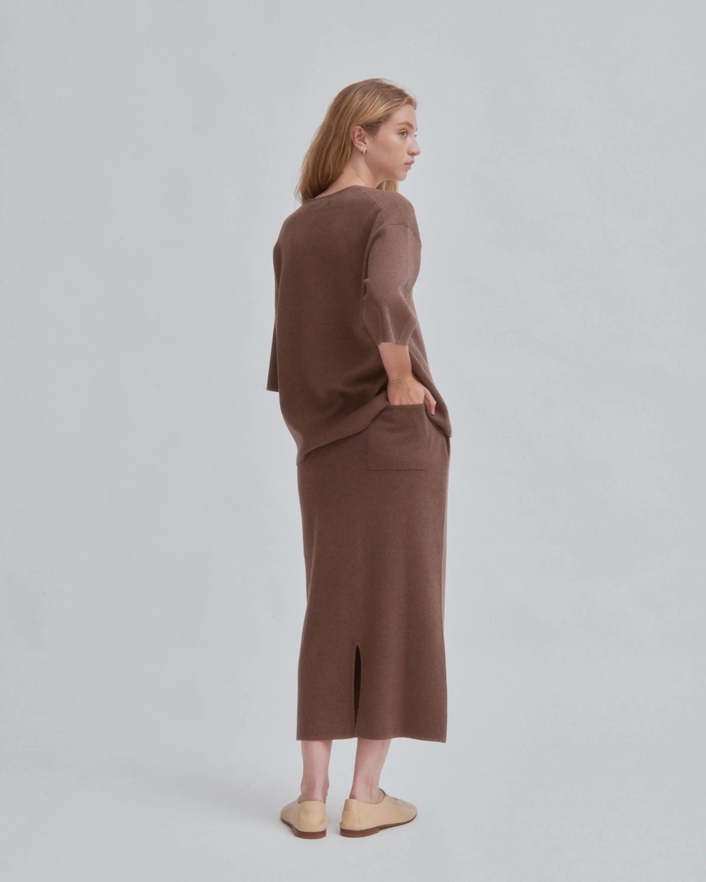 Knit Skirt in Wood