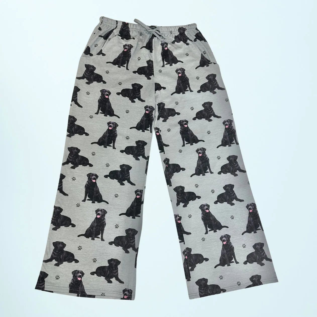 Labrador Black Pajama Bottoms - Unisex Cotton Blend PJs