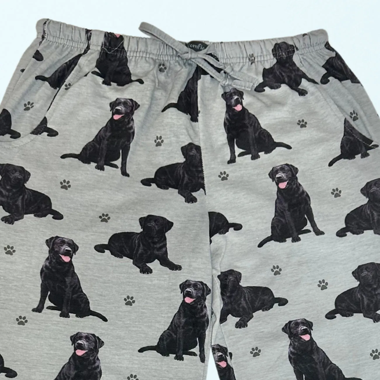 Labrador Black Pajama Bottoms - Unisex Cotton Blend PJs