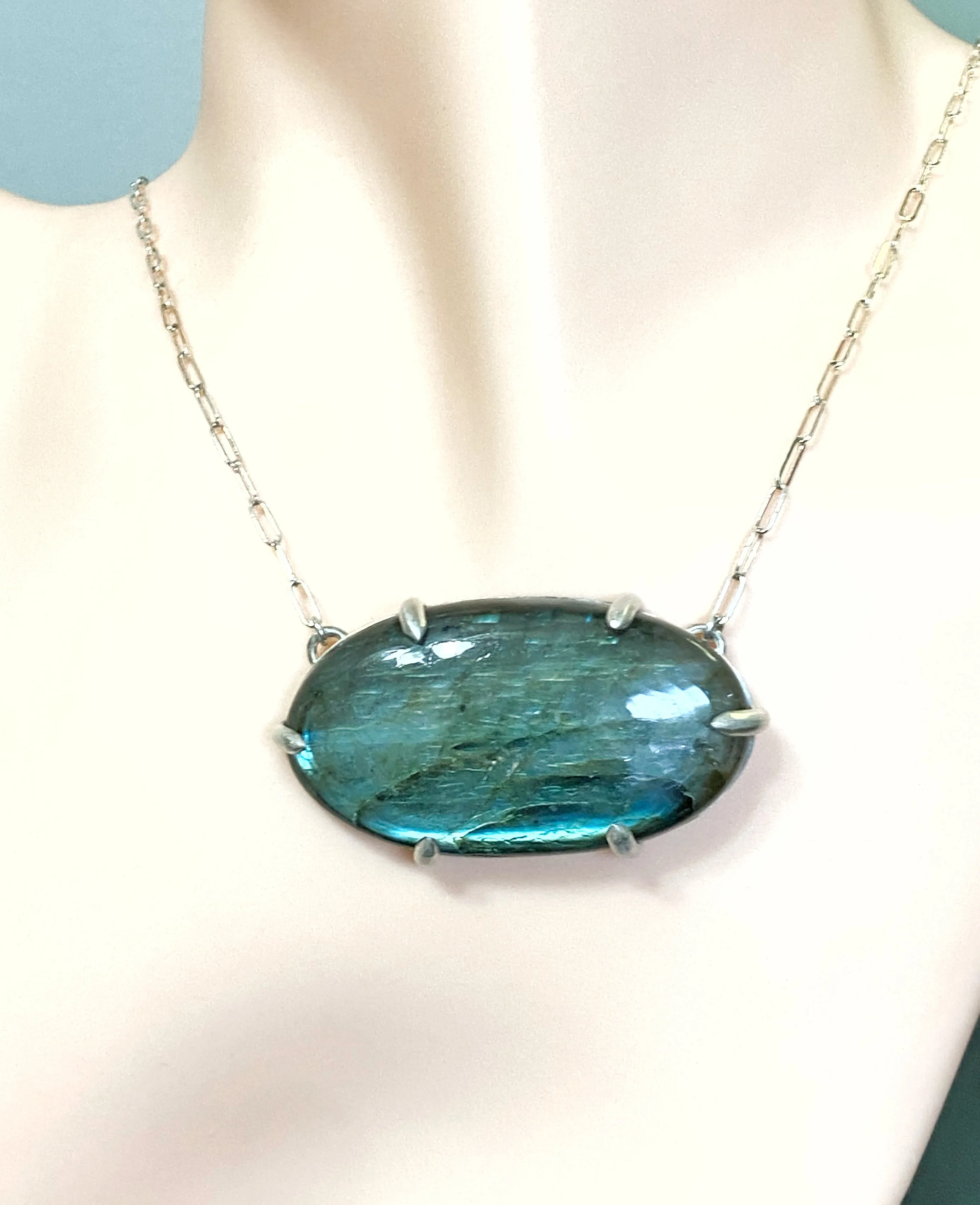 Labradorite Pendant Sterling Silver Necklace