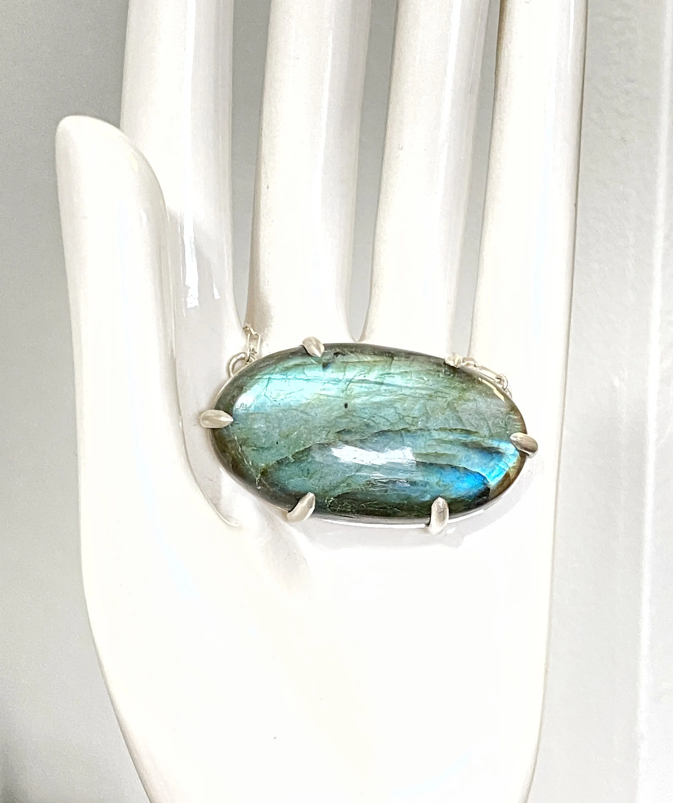 Labradorite Pendant Sterling Silver Necklace