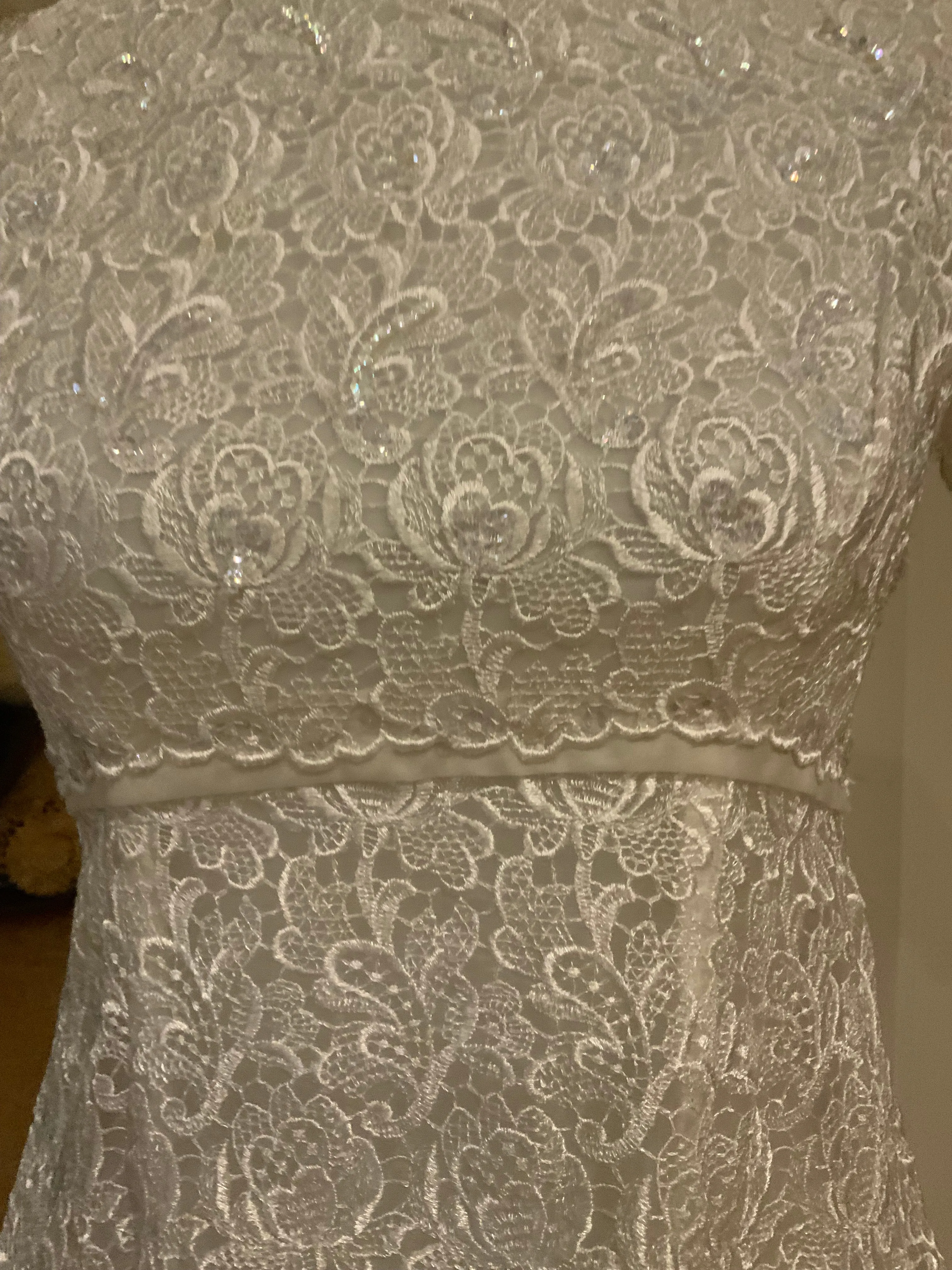 Lace Sequin Wedding Dress - 60s