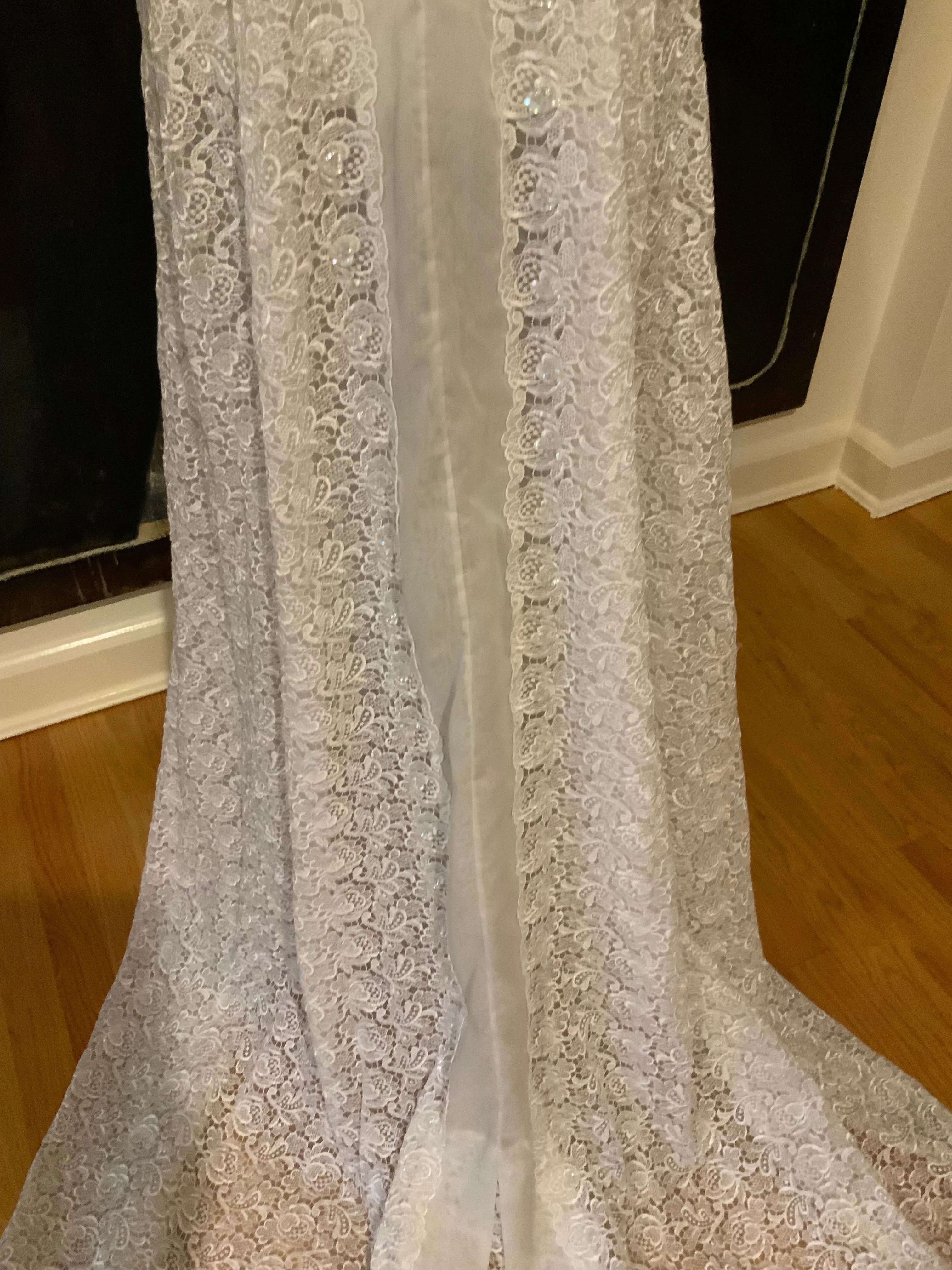 Lace Sequin Wedding Dress - 60s