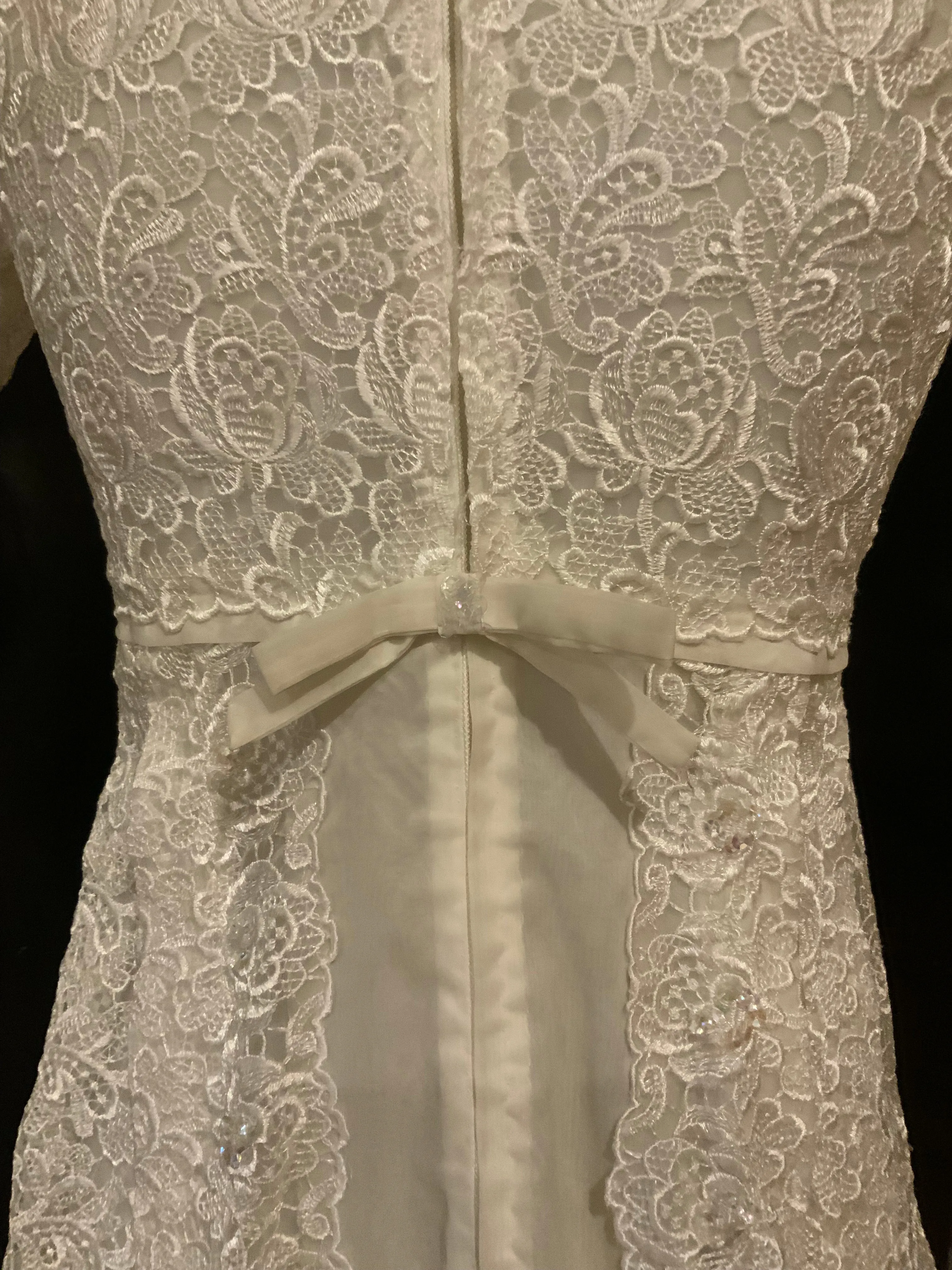 Lace Sequin Wedding Dress - 60s