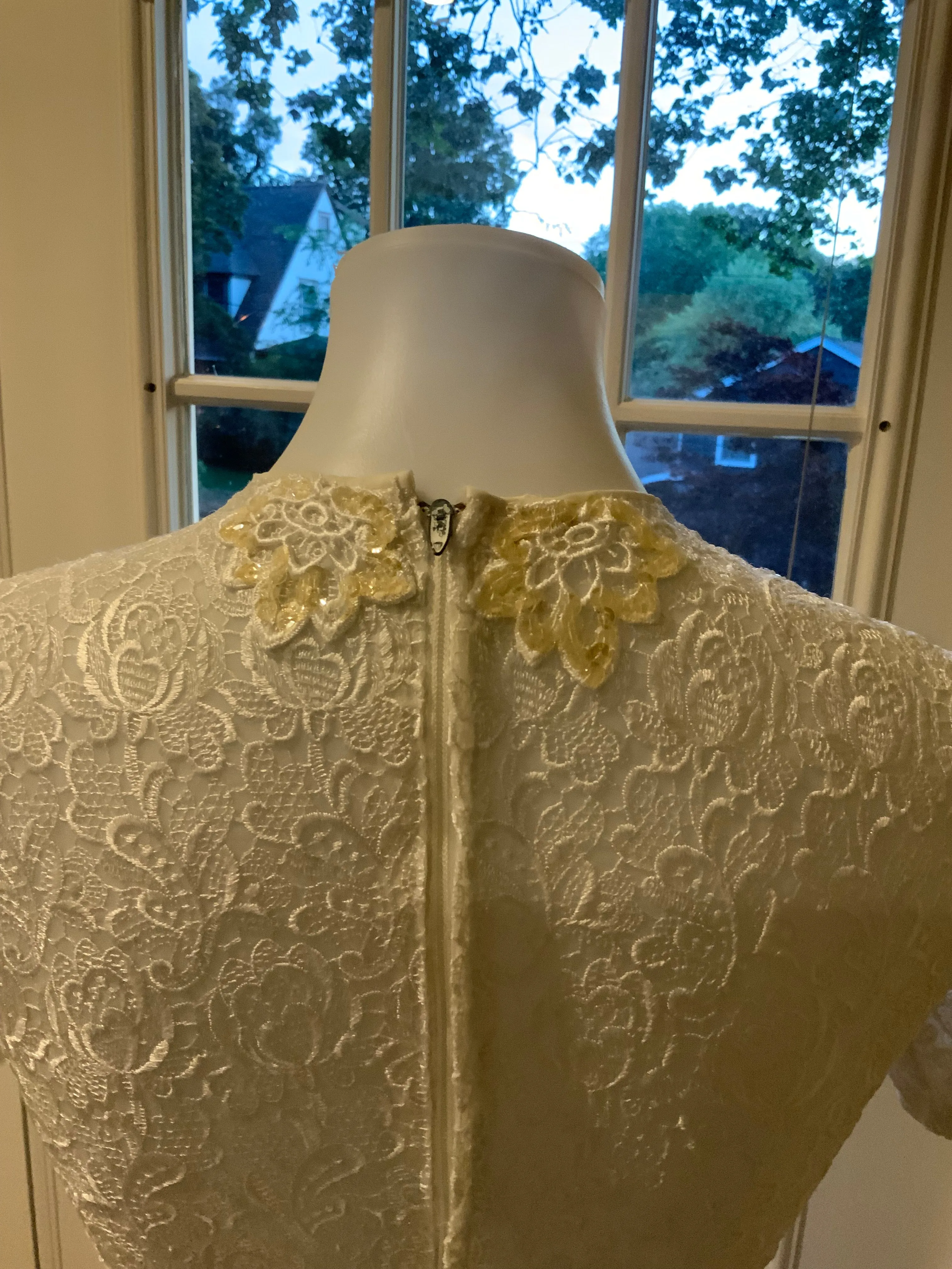 Lace Sequin Wedding Dress - 60s