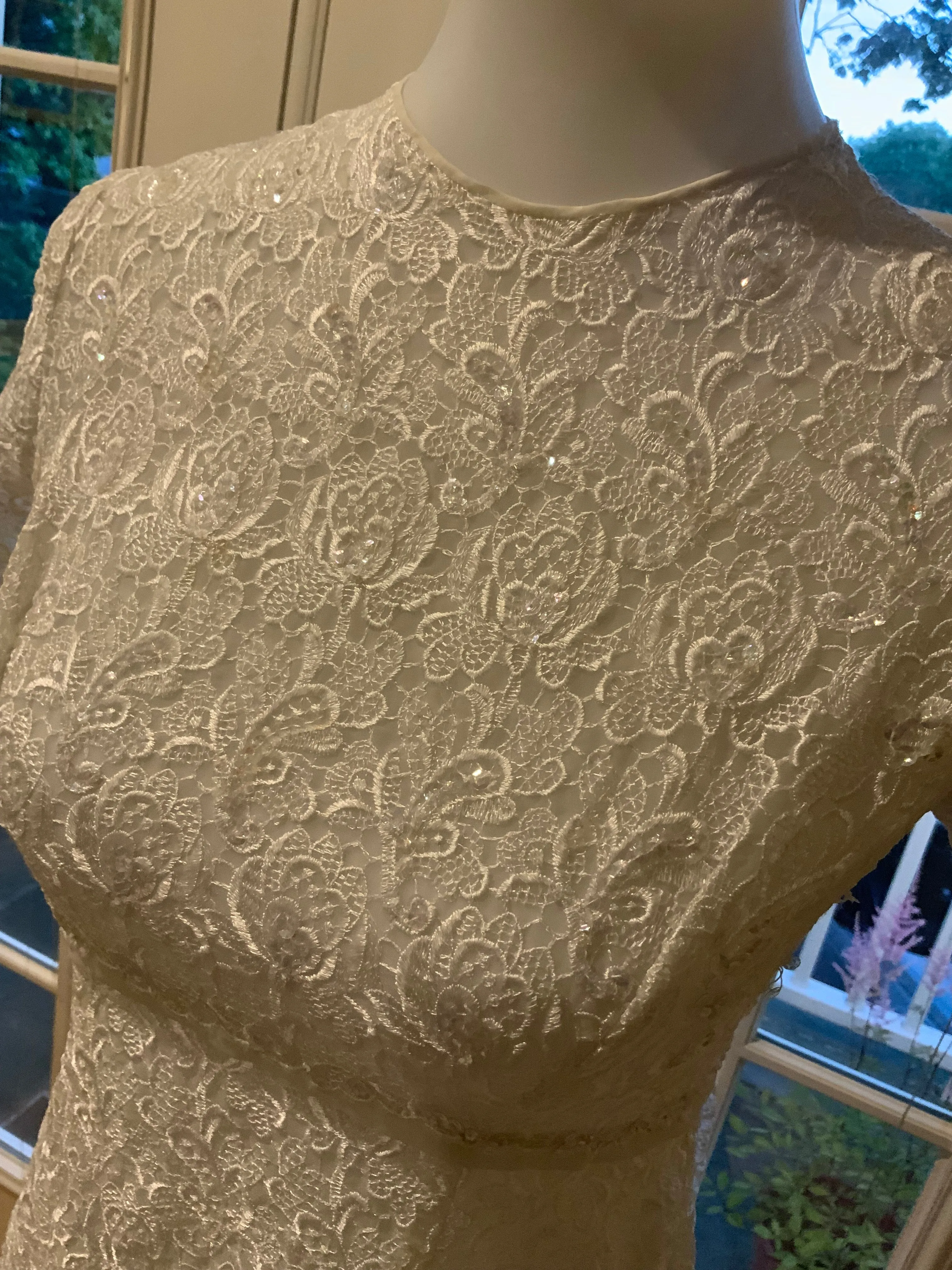 Lace Sequin Wedding Dress - 60s