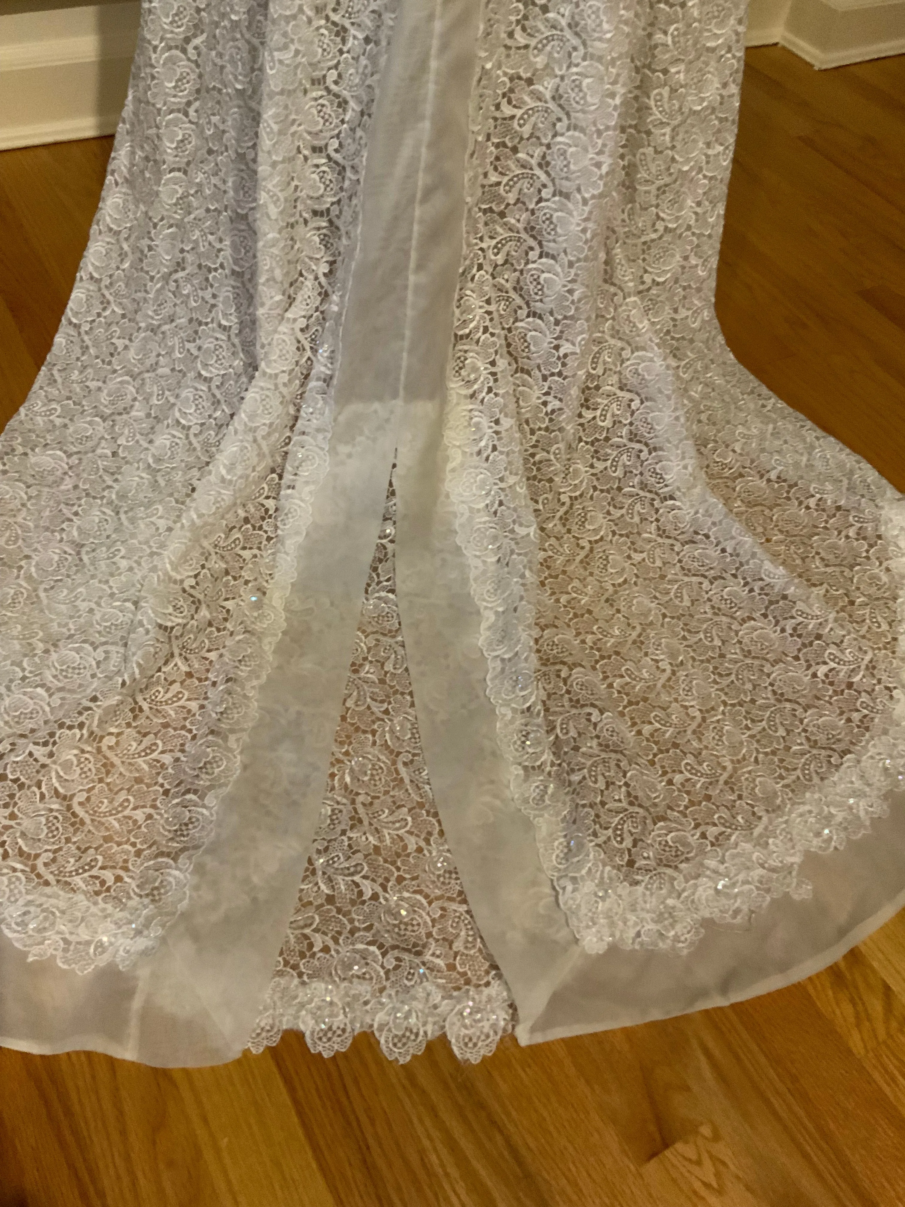Lace Sequin Wedding Dress - 60s
