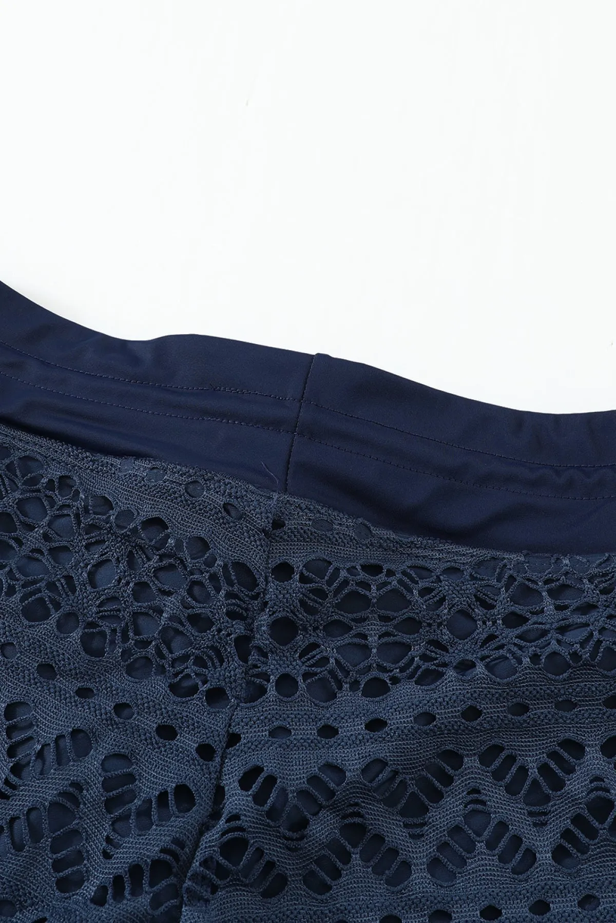 Lace Shorts Attached Swim Bottom