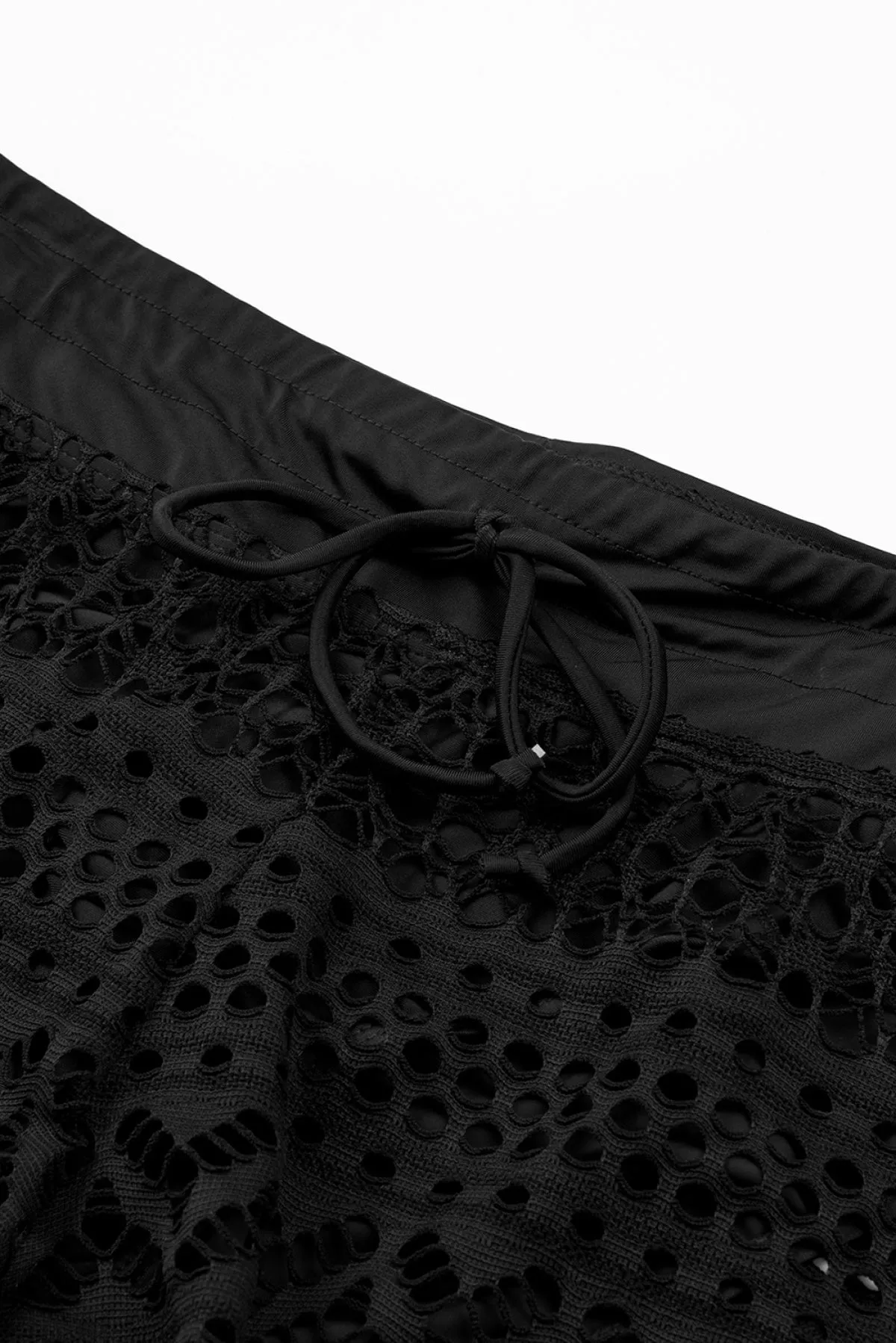 Lace Shorts Attached Swim Bottom