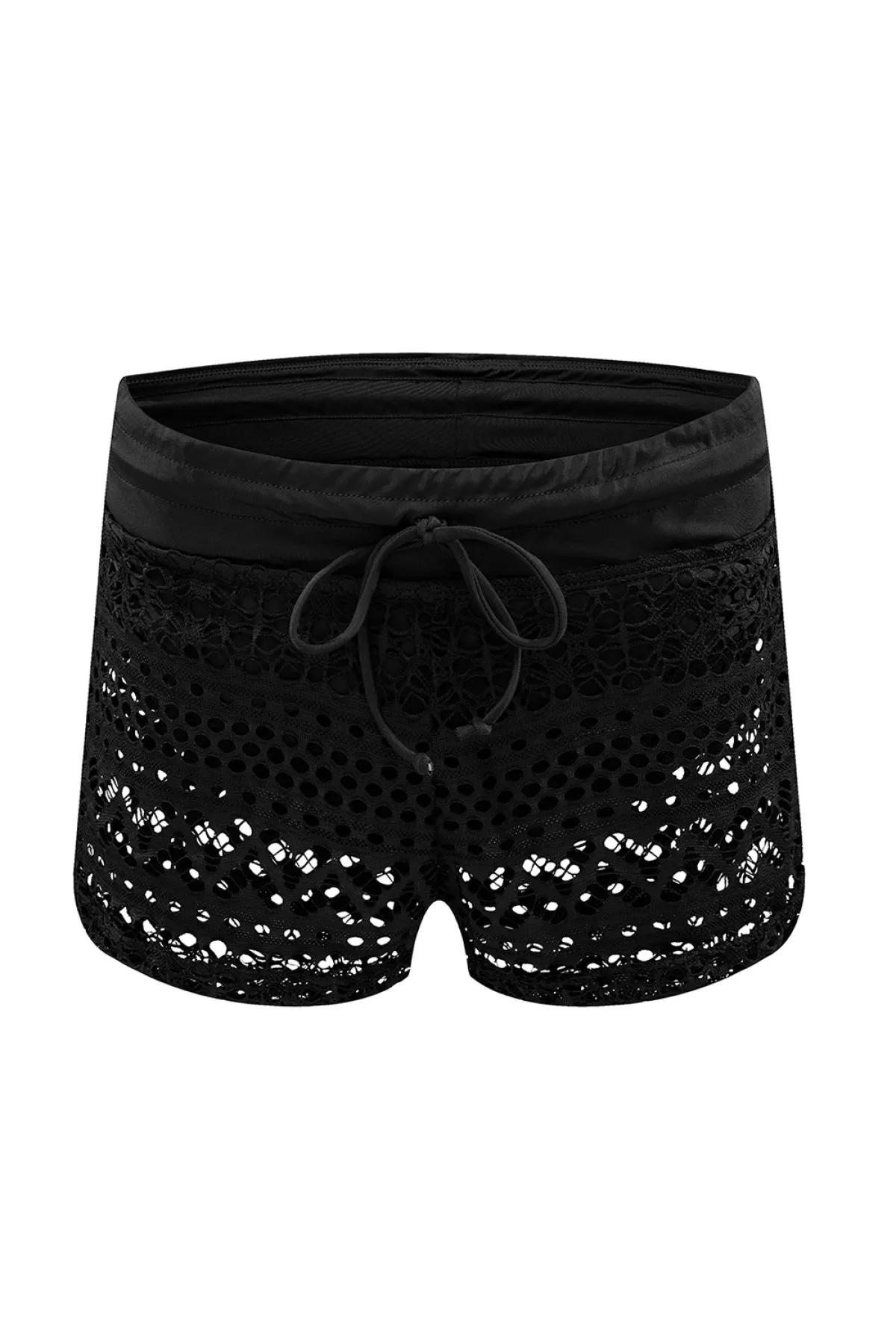 Lace Shorts Attached Swim Bottom
