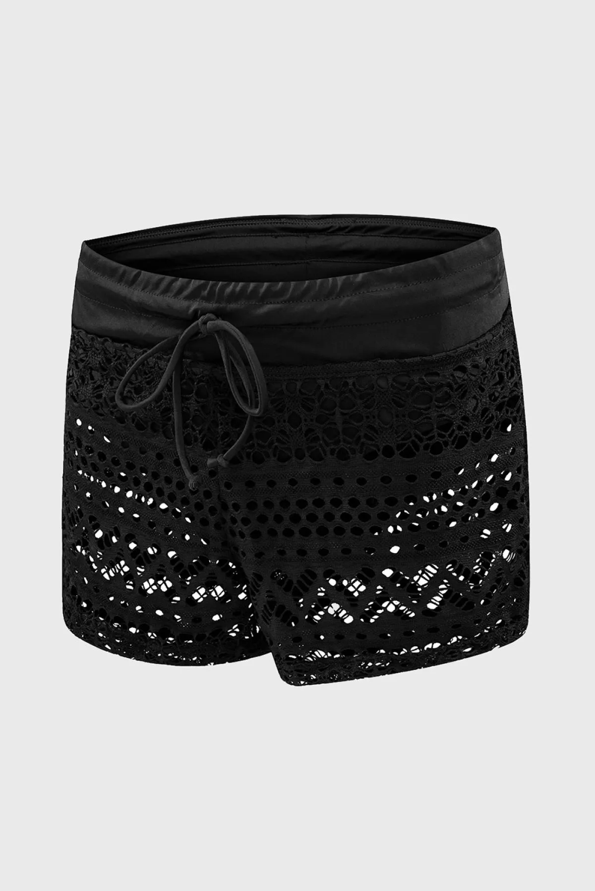 Lace Shorts Attached Swim Bottom