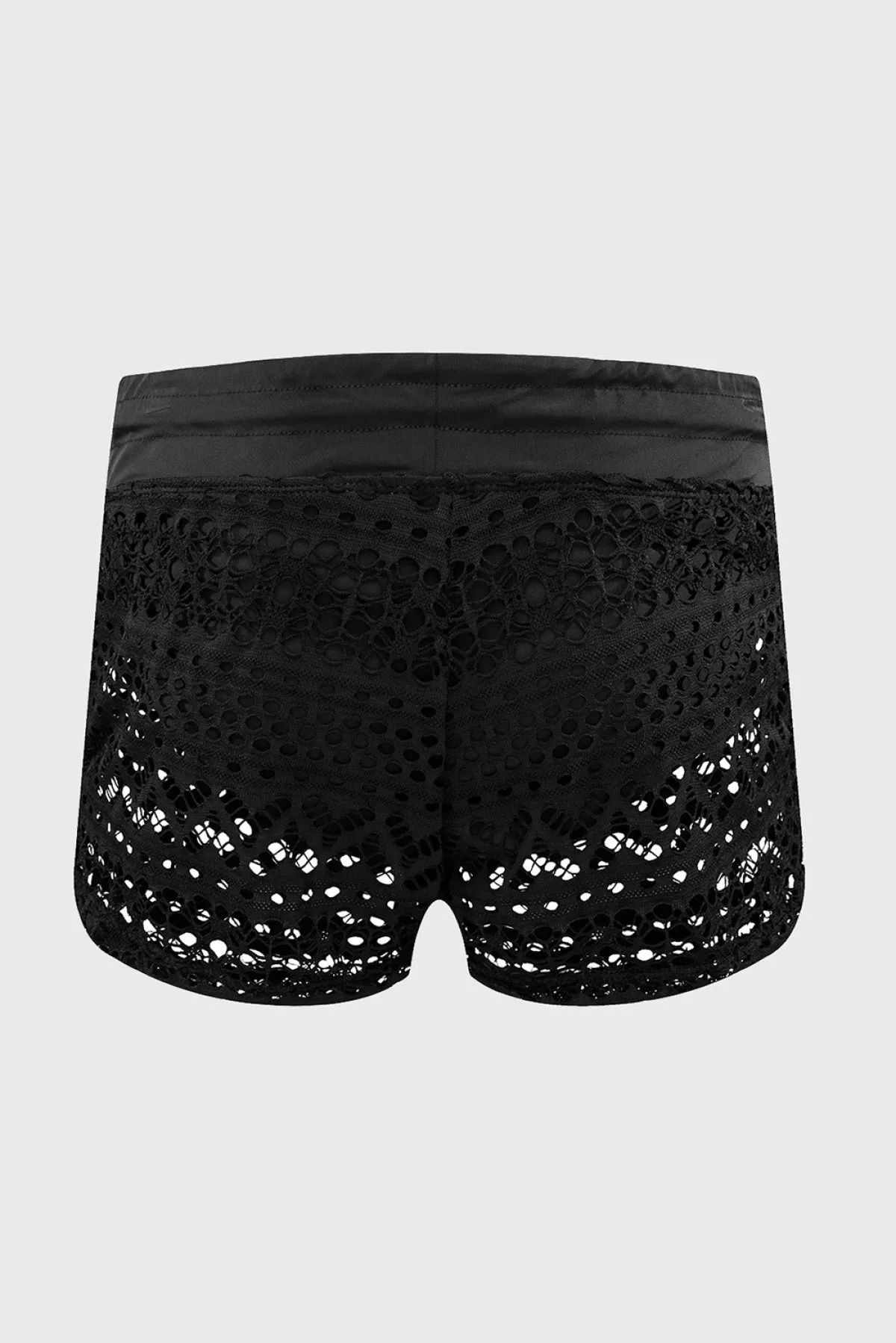 Lace Shorts Attached Swim Bottom
