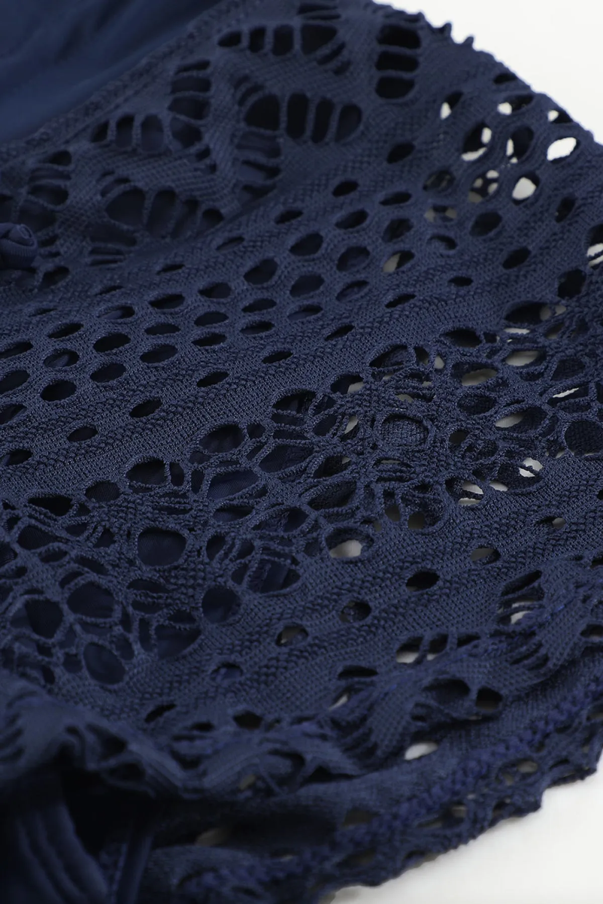 Lace Shorts Attached Swim Bottom
