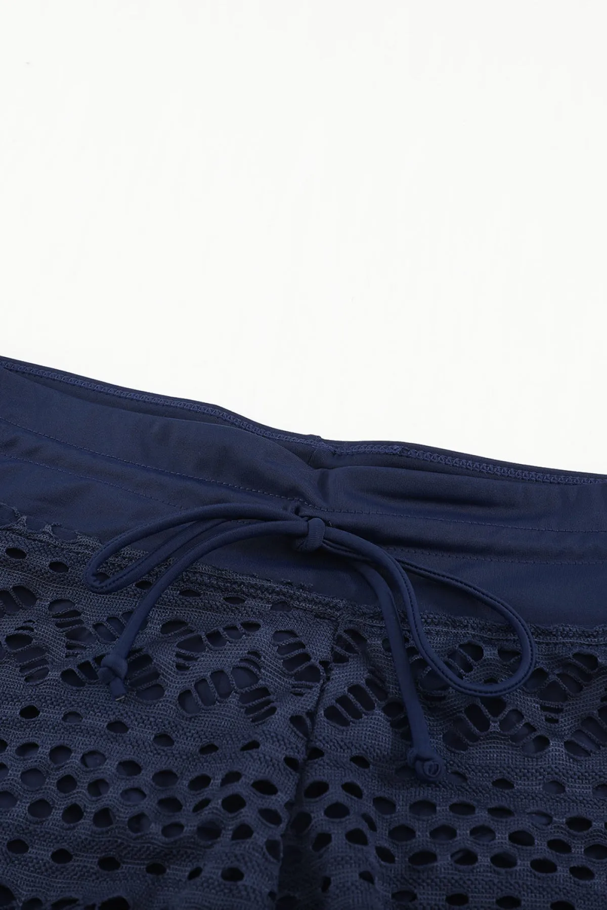 Lace Shorts Attached Swim Bottom