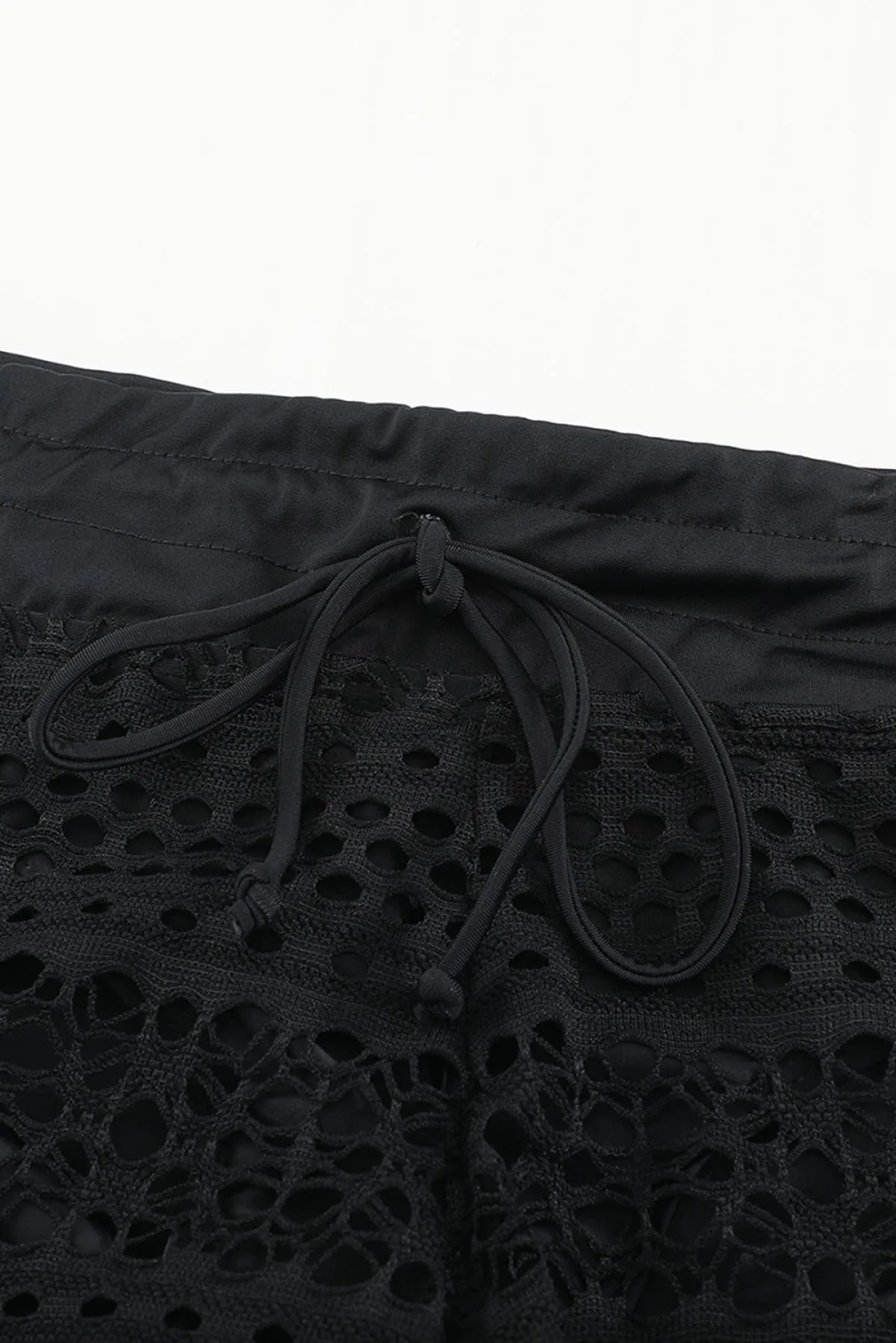 Lace Shorts Attached Swim Bottom