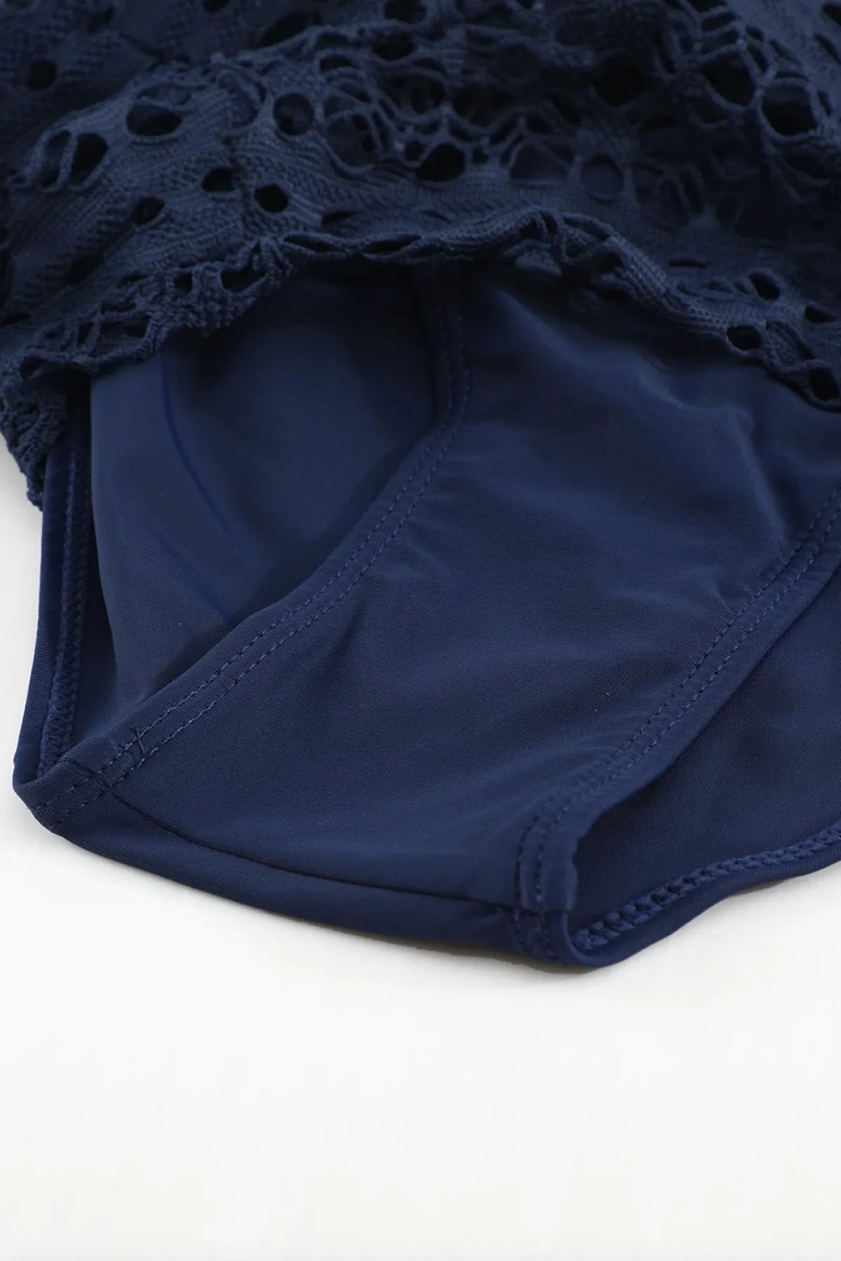 Lace Shorts Attached Swim Bottom